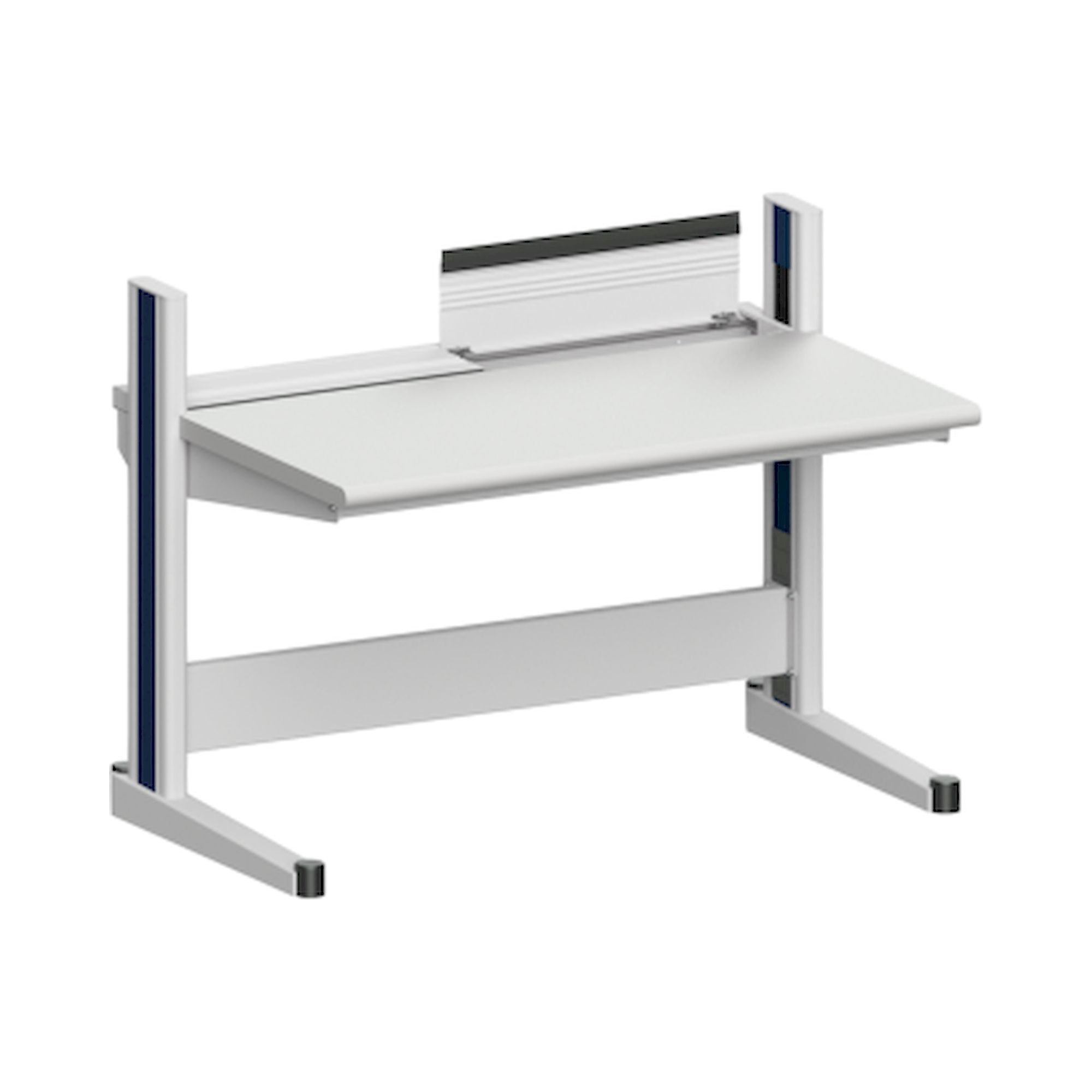 Karl 10.305.13. Arbeitstisch Quadro Grundelement inklusive Kabelwanne mit Klappe, 1300x880x1000 mm