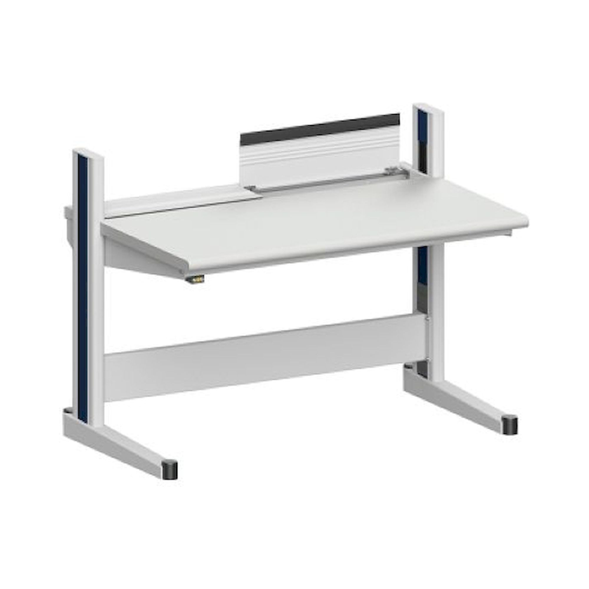 Karl 10.305.23. ESD-Arbeitstisch Quadro Grundelement inklusive Kabelwanne mit Klappe, 1300x880x1000 mm