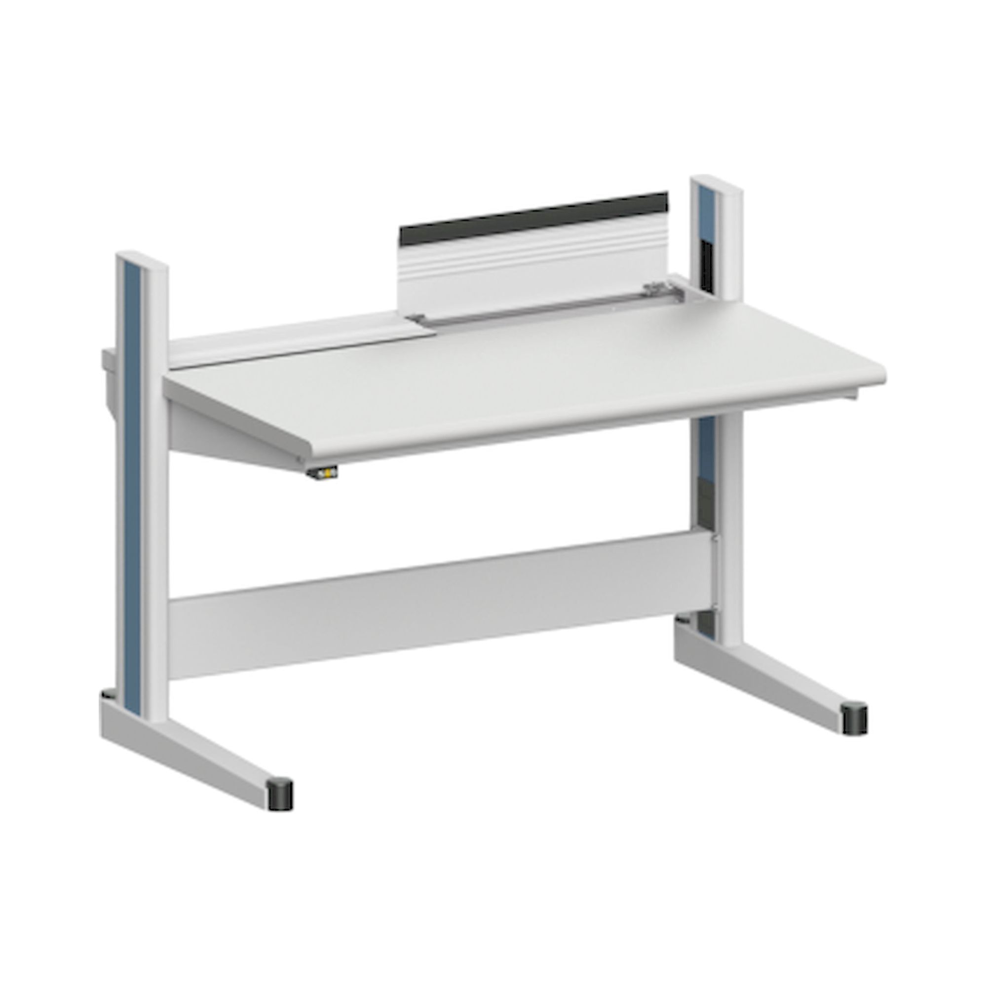 Karl 10.305.28. ESD-Arbeitstisch Quadro Grundelement inklusive Kabelwanne mit Klappe, 1300x880x1000 mm