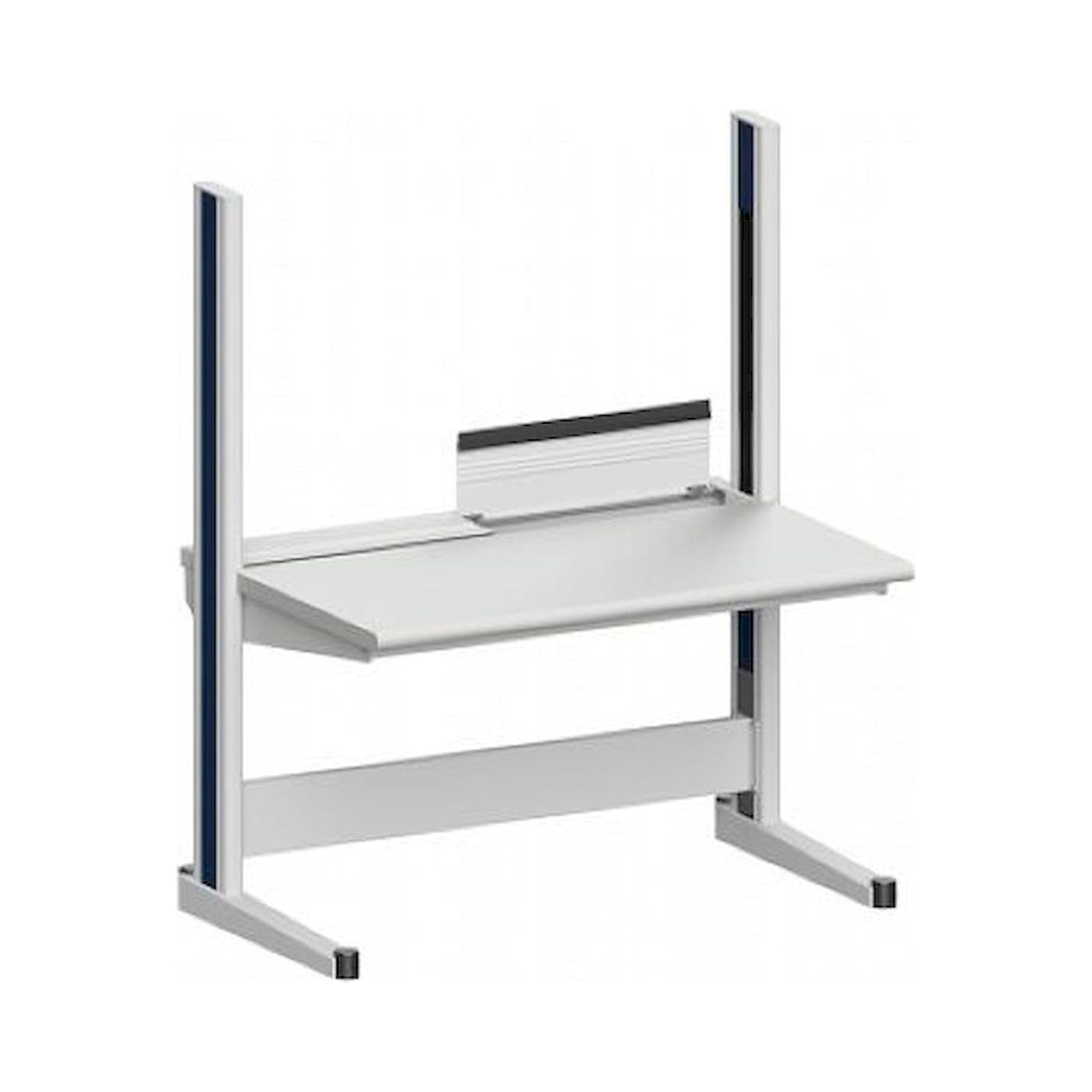 Karl 10.310.13. Arbeitstisch Quadro Grundelement inklusive Kabelwanne mit Klappe, 1300x880x1600 mm