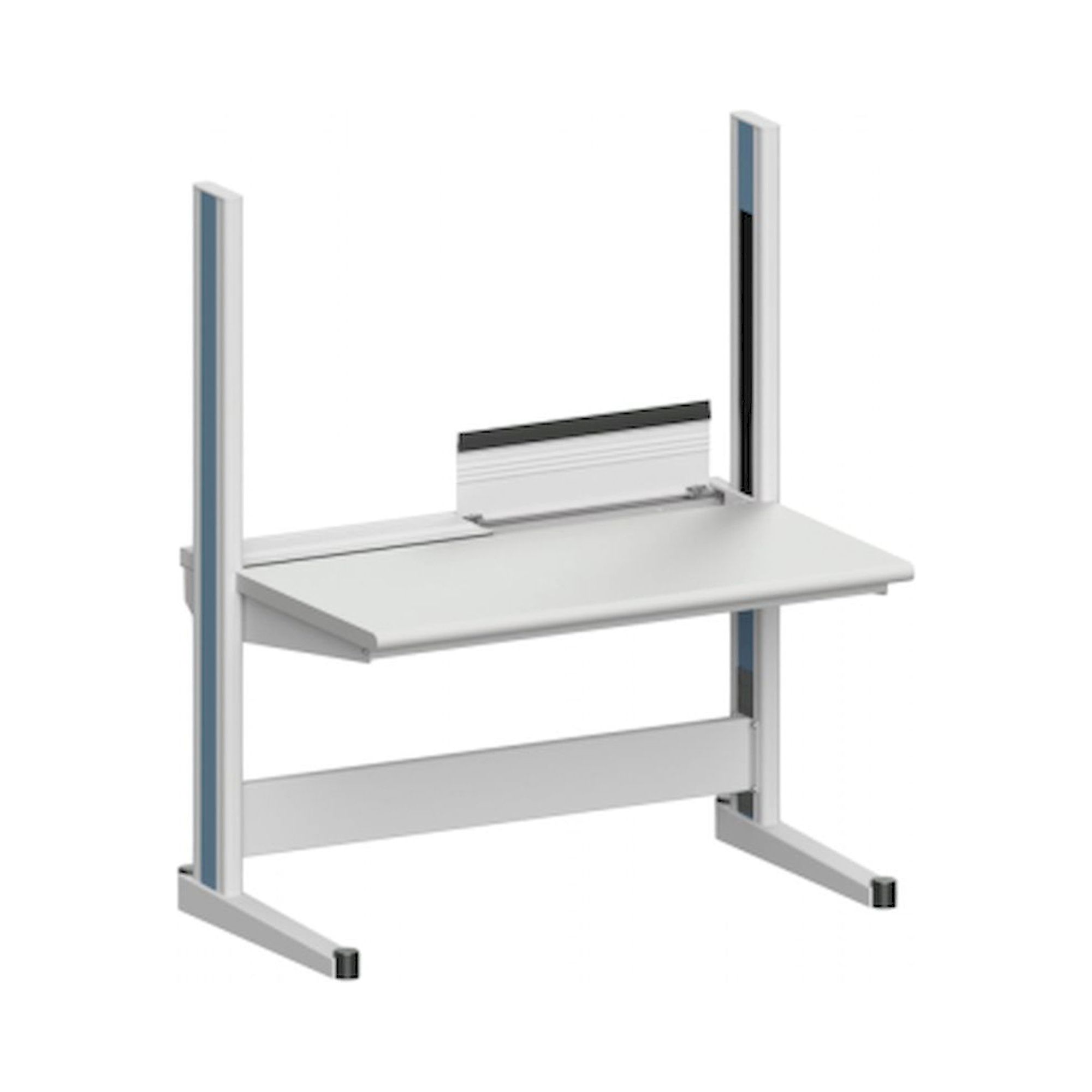 Karl 10.310.18. Arbeitstisch Quadro Grundelement inklusive Kabelwanne mit Klappe, 1300x880x1600 mm