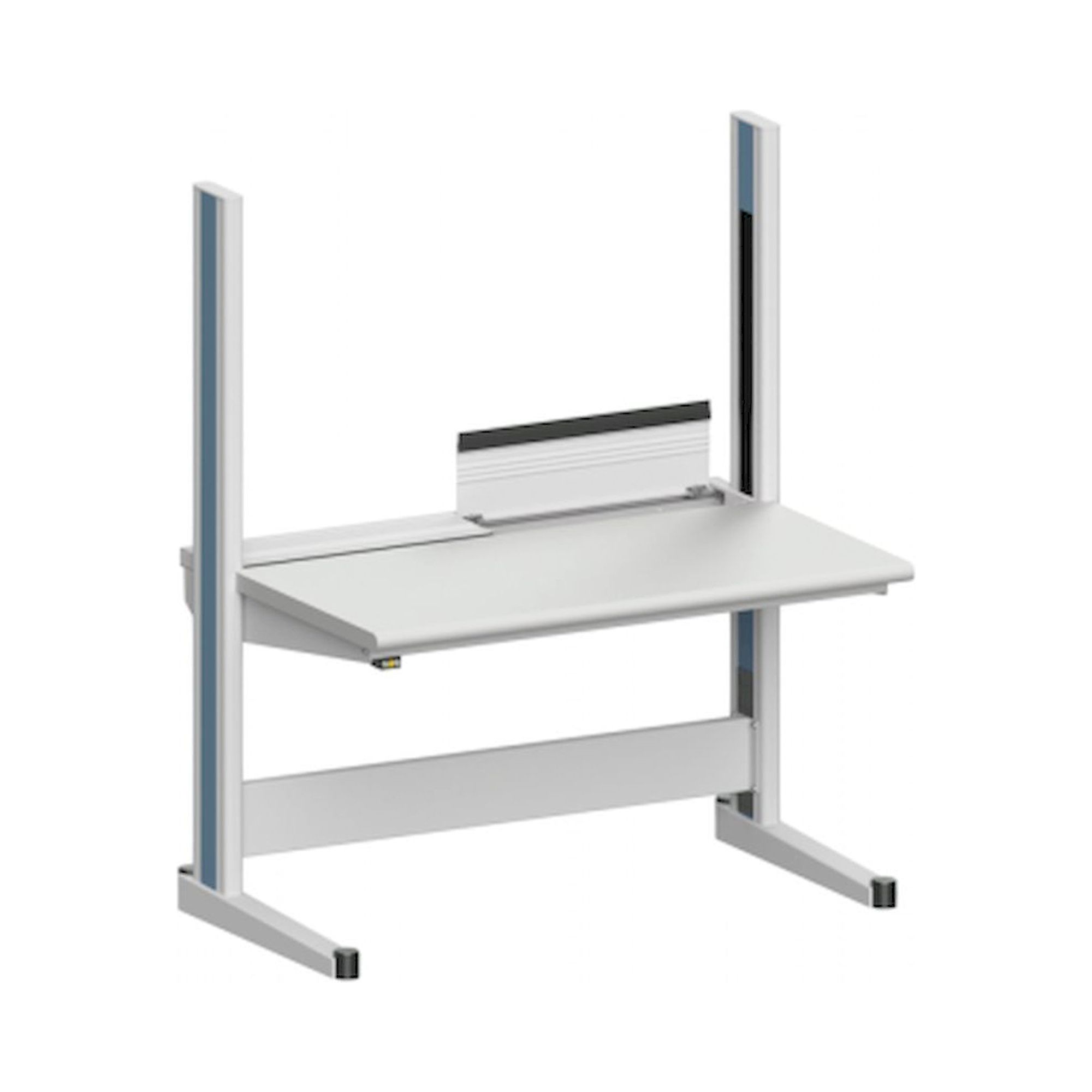 Karl 10.310.28. ESD-Arbeitstisch Quadro Grundelement inklusive Kabelwanne mit Klappe, 1300x880x1600 mm