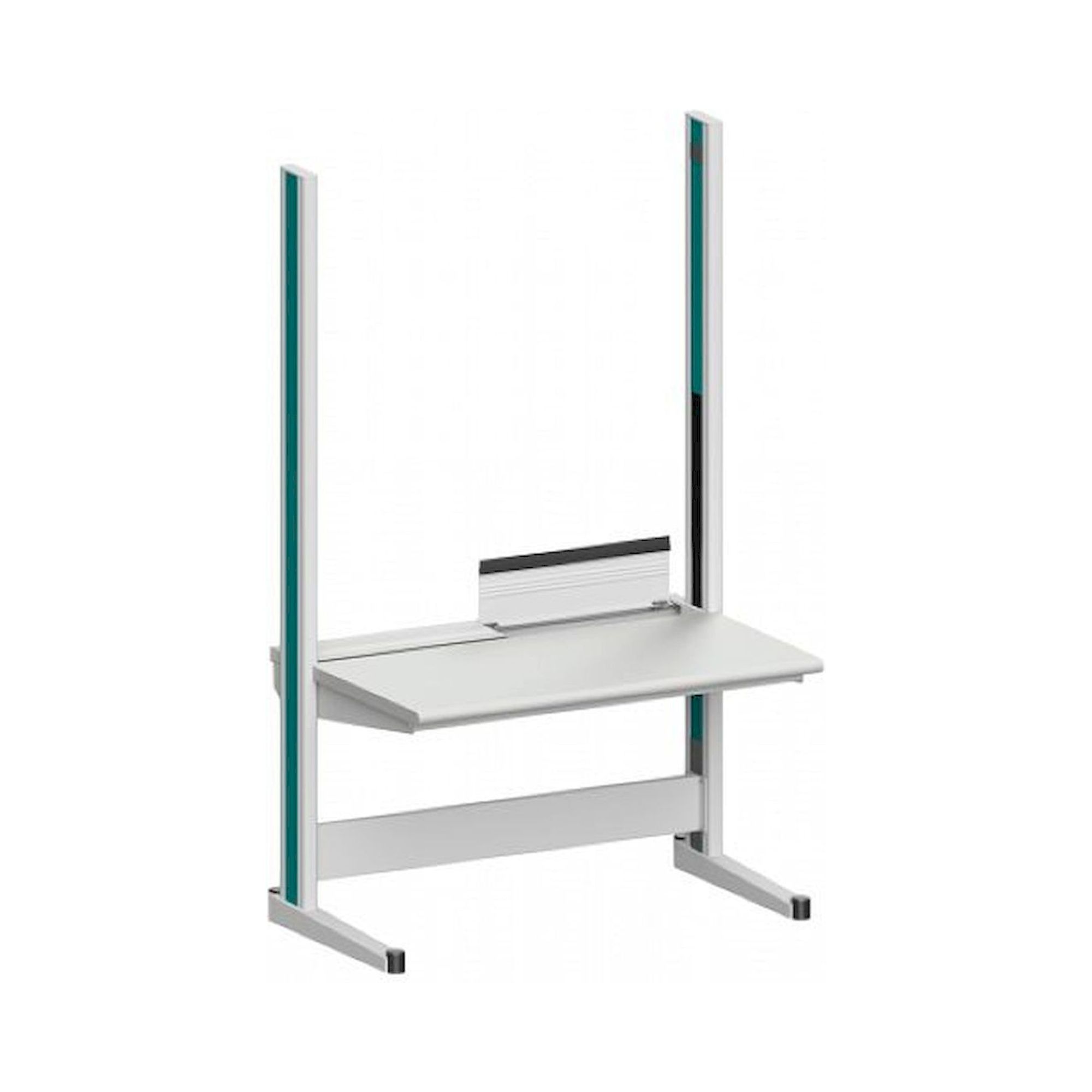 Karl 10.315.12. Arbeitstisch Quadro Grundelement inklusive Kabelwanne mit Klappe, 1300x880x2200 mm