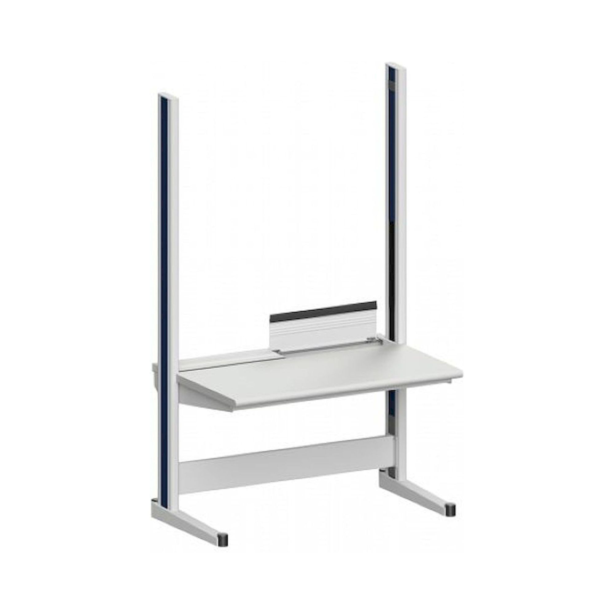 Karl 10.315.13. Arbeitstisch Quadro Grundelement inklusive Kabelwanne mit Klappe, 1300x880x2200 mm