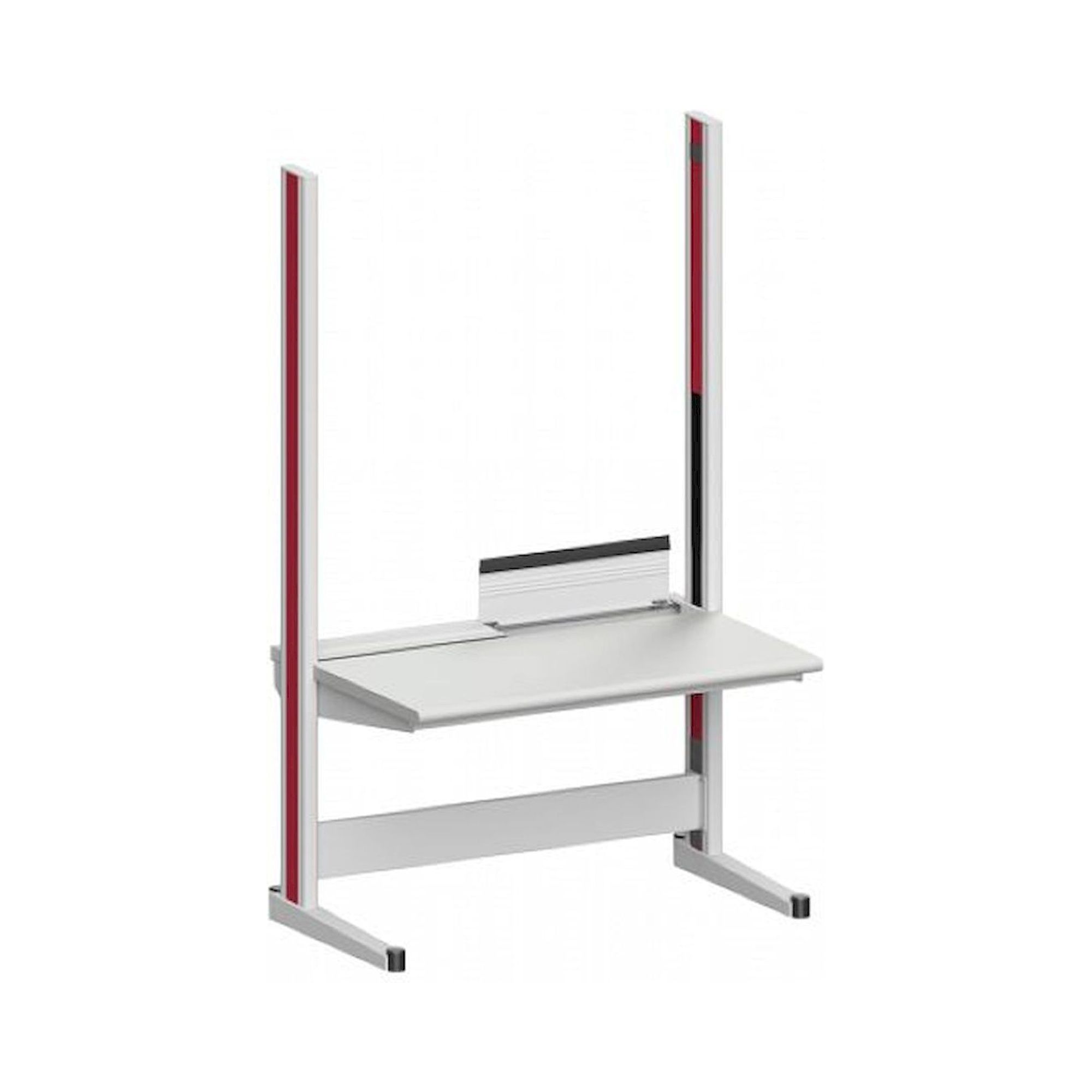 Karl 10.315.14. Arbeitstisch Quadro Grundelement inklusive Kabelwanne mit Klappe, 1300x880x2200 mm