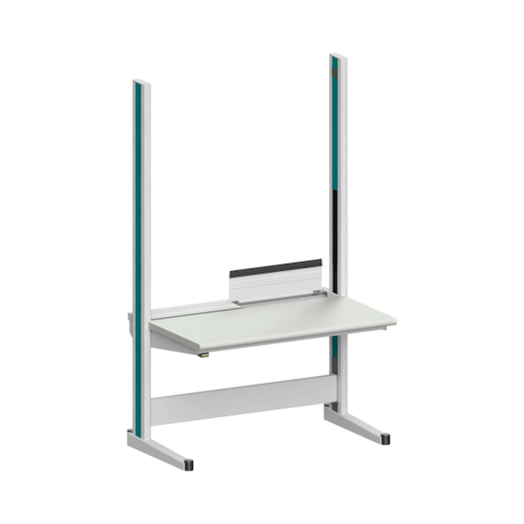 Karl 10.315.22. ESD-Arbeitstisch Quadro Grundelement inklusive Kabelwanne mit Klappe, 1300x880x2200 mm