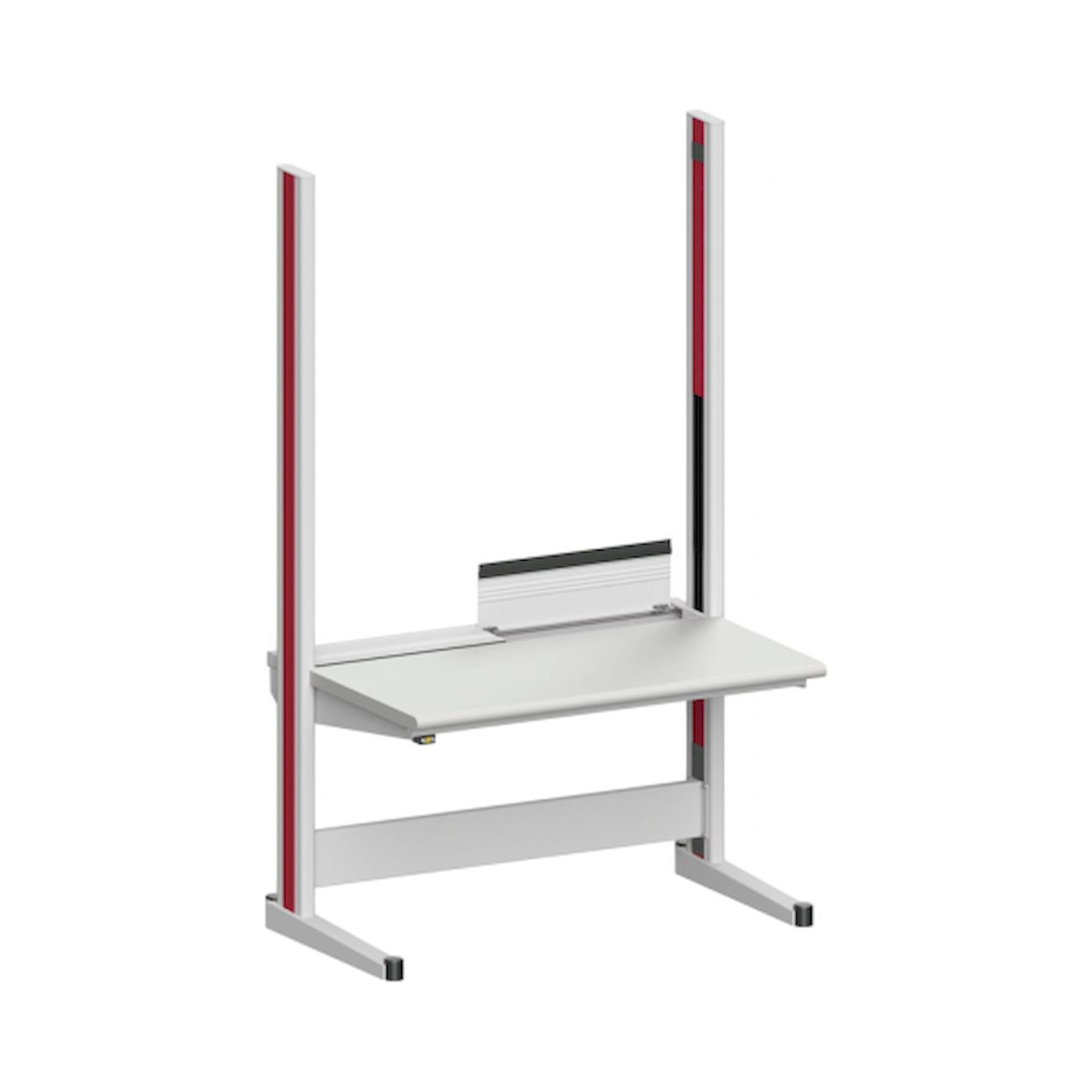 Karl 10.315.24. ESD-Arbeitstisch Quadro Grundelement inklusive Kabelwanne mit Klappe, 1300x880x2200 mm