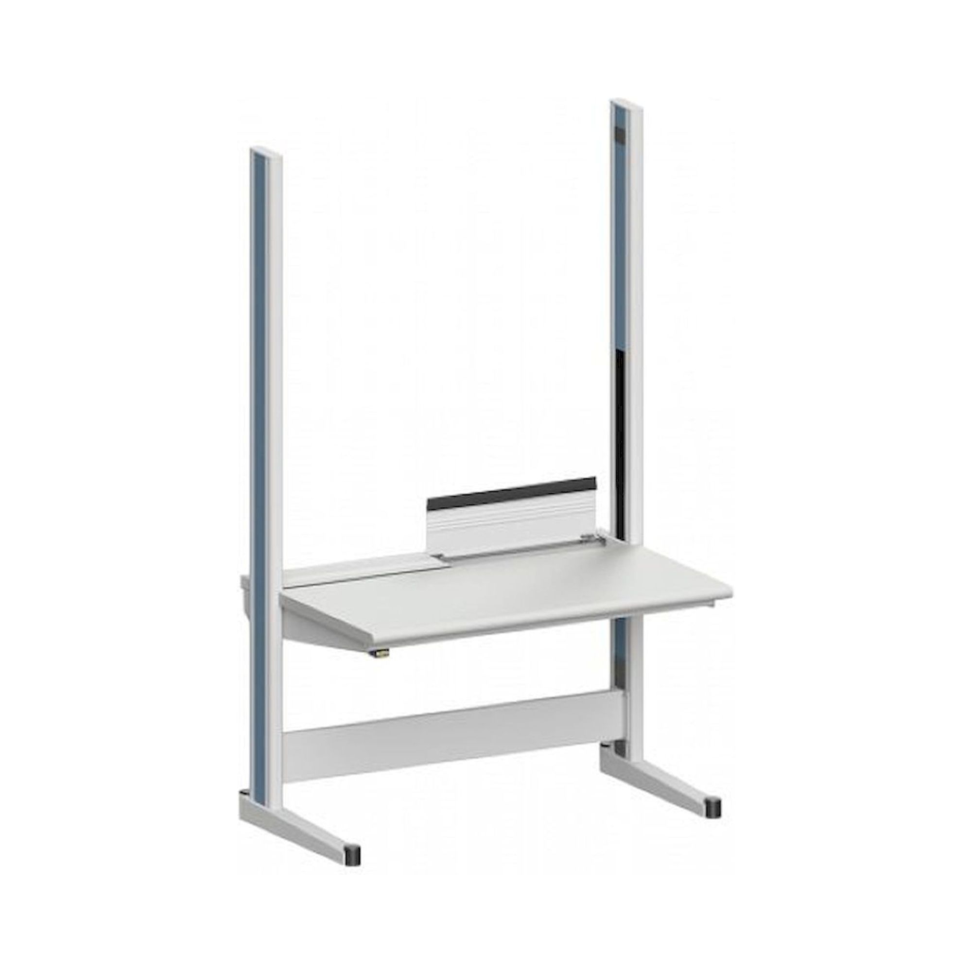 Karl 10.315.28. ESD-Arbeitstisch Quadro Grundelement inklusive Kabelwanne mit Klappe, 1300x880x2200 mm