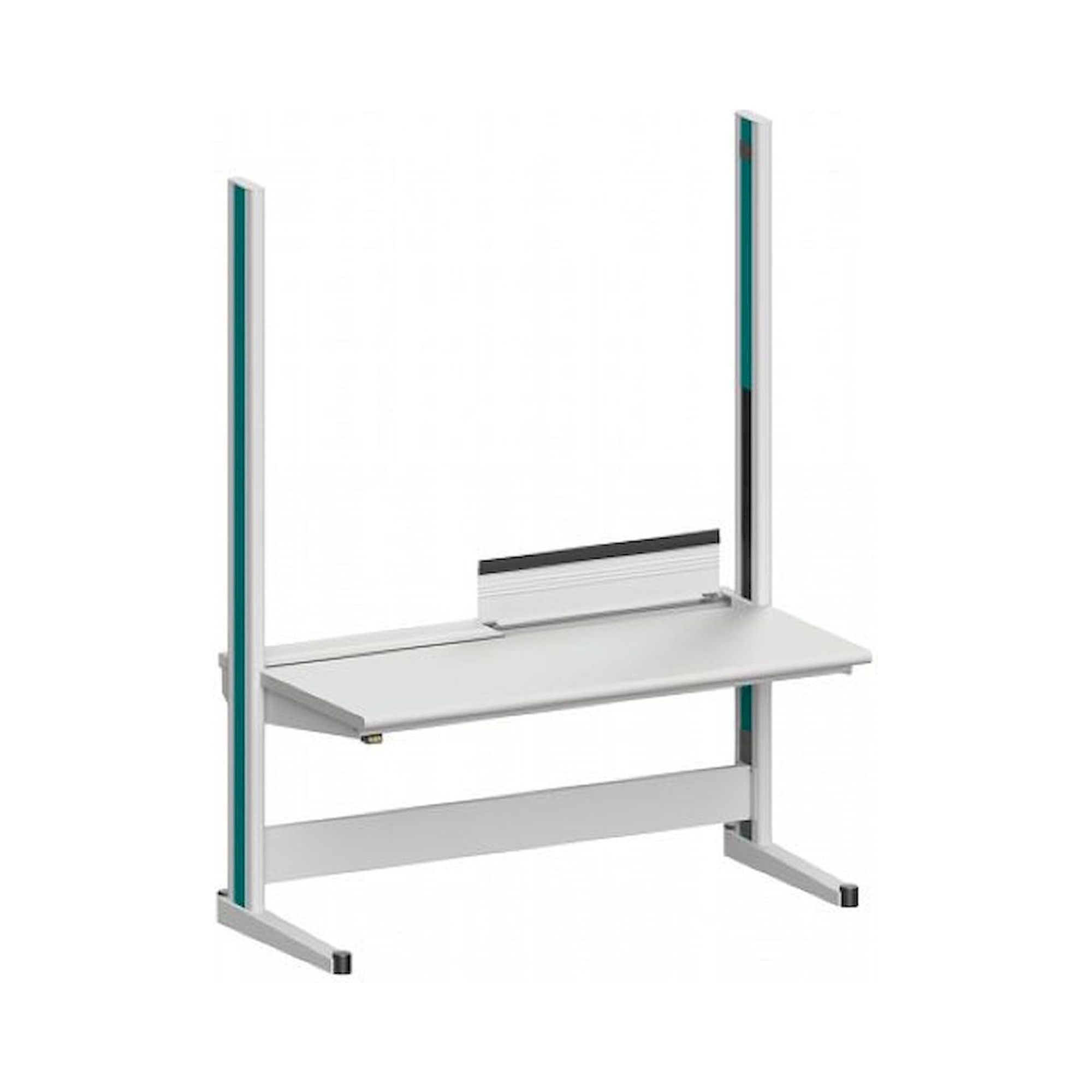 Karl 10.335.22. ESD-Arbeitstisch Quadro Grundelement inklusive Kabelwanne mit Klappe, 1650x880x2200 mm