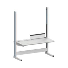 Karl 10.335.28. ESD-Arbeitstisch Quadro Grundelement inklusive Kabelwanne mit Klappe, 1650x880x2200 mm