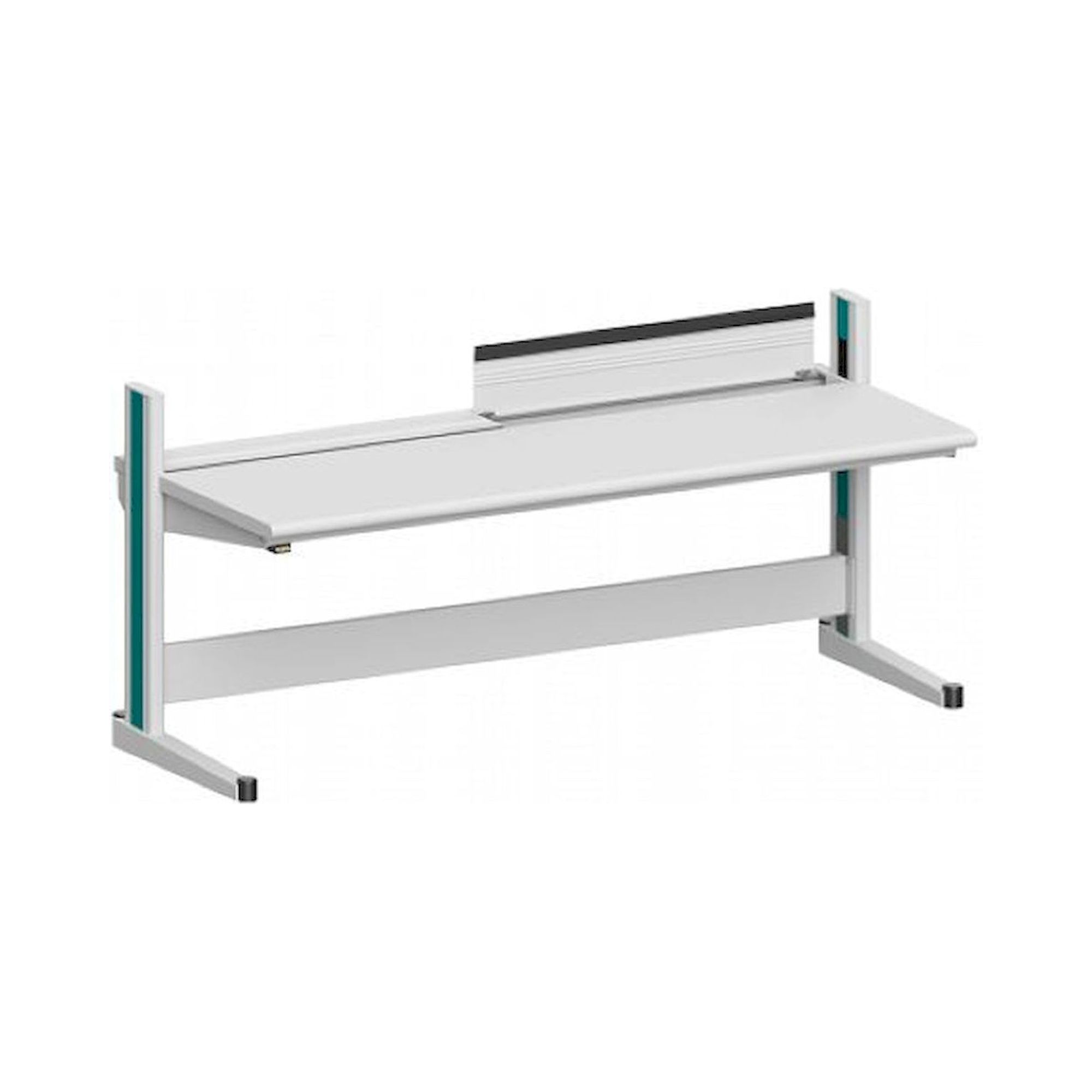 Karl 10.345.22. ESD-Arbeitstisch Quadro Grundelement inklusive Kabelwanne mit Klappe, 2135x880x1000 mm