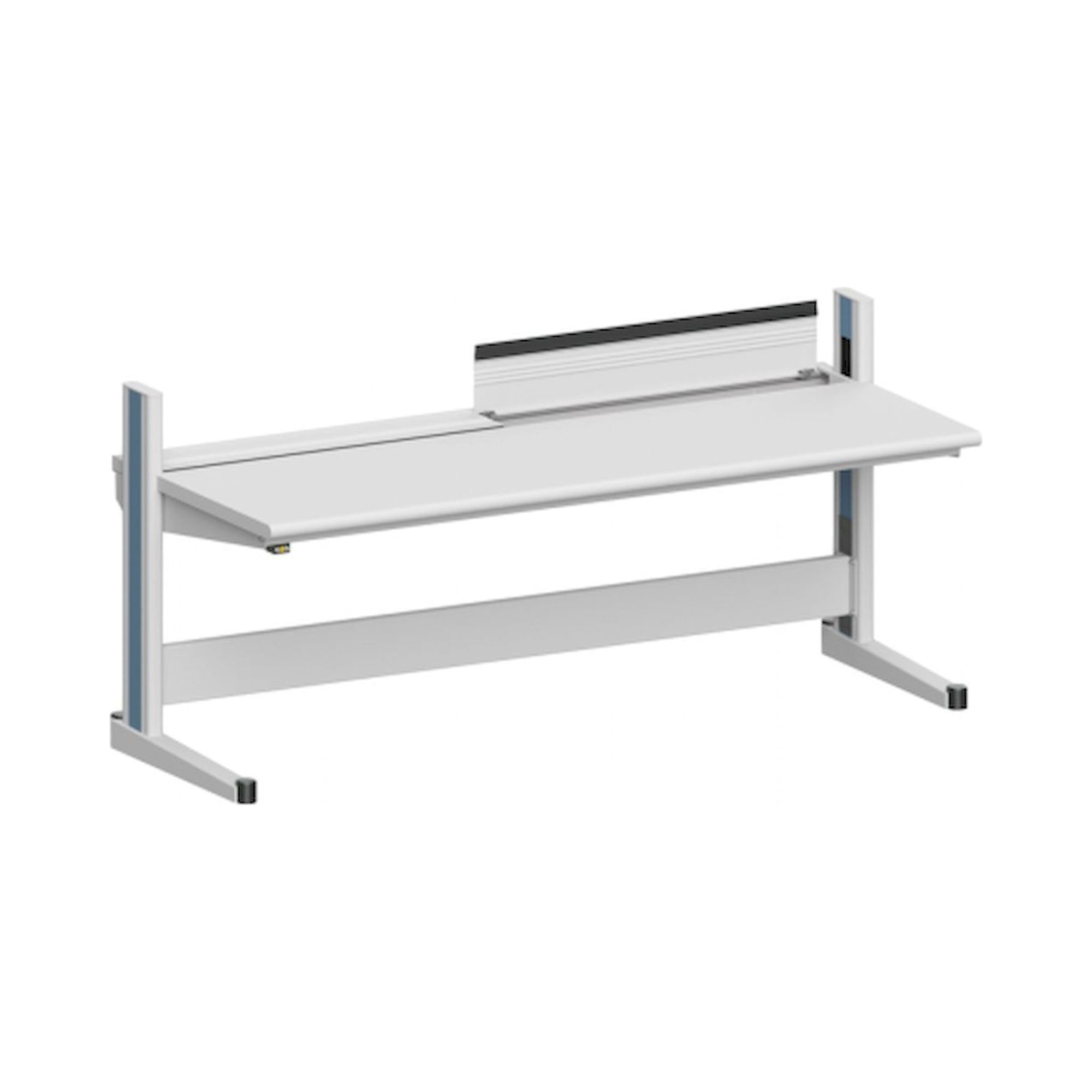 Karl 10.345.28. ESD-Arbeitstisch Quadro Grundelement inklusive Kabelwanne mit Klappe, 2135x880x1000 mm