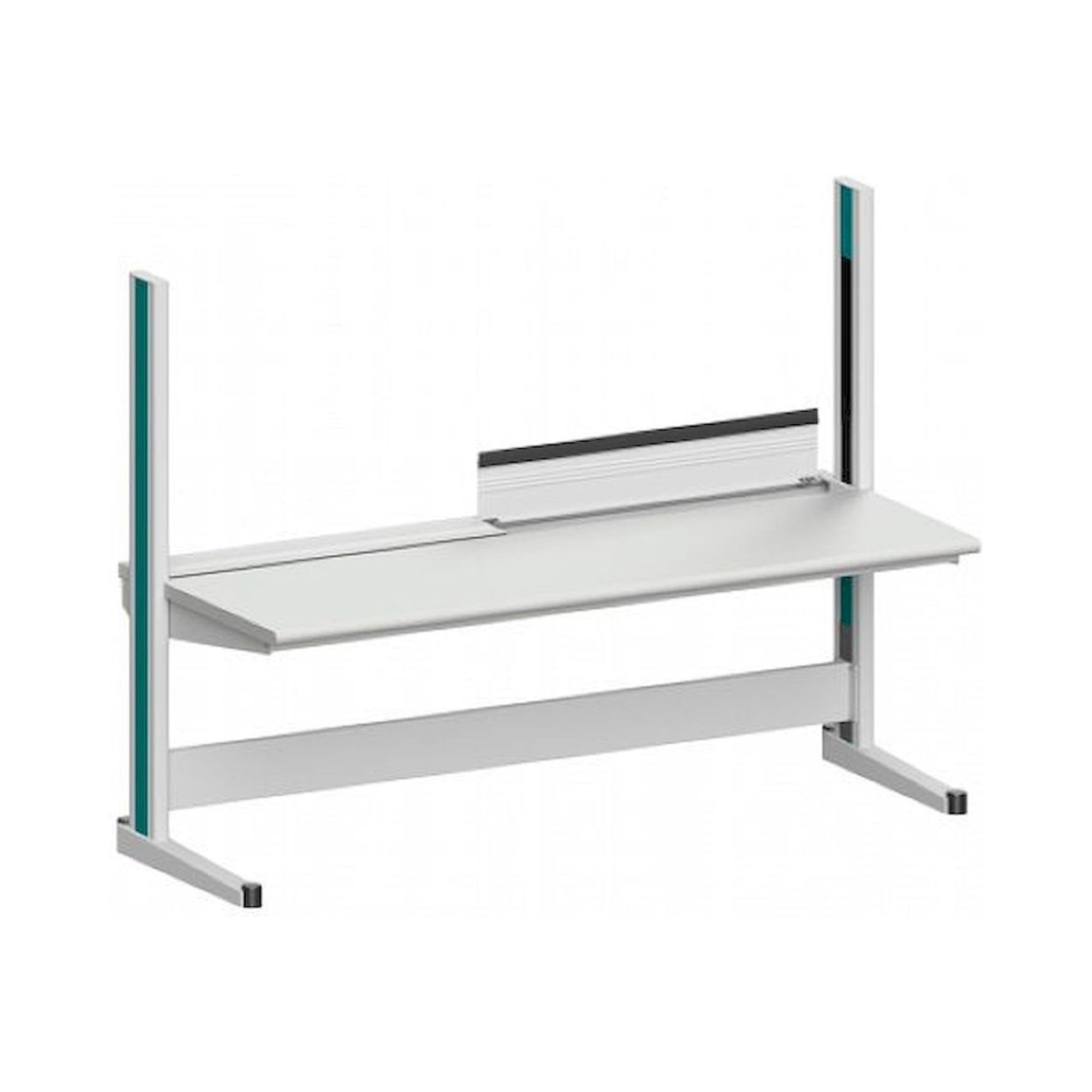 Karl 10.350.12. Arbeitstisch Quadro Grundelement inklusive Kabelwanne mit Klappe, 2135x880x1600 mm