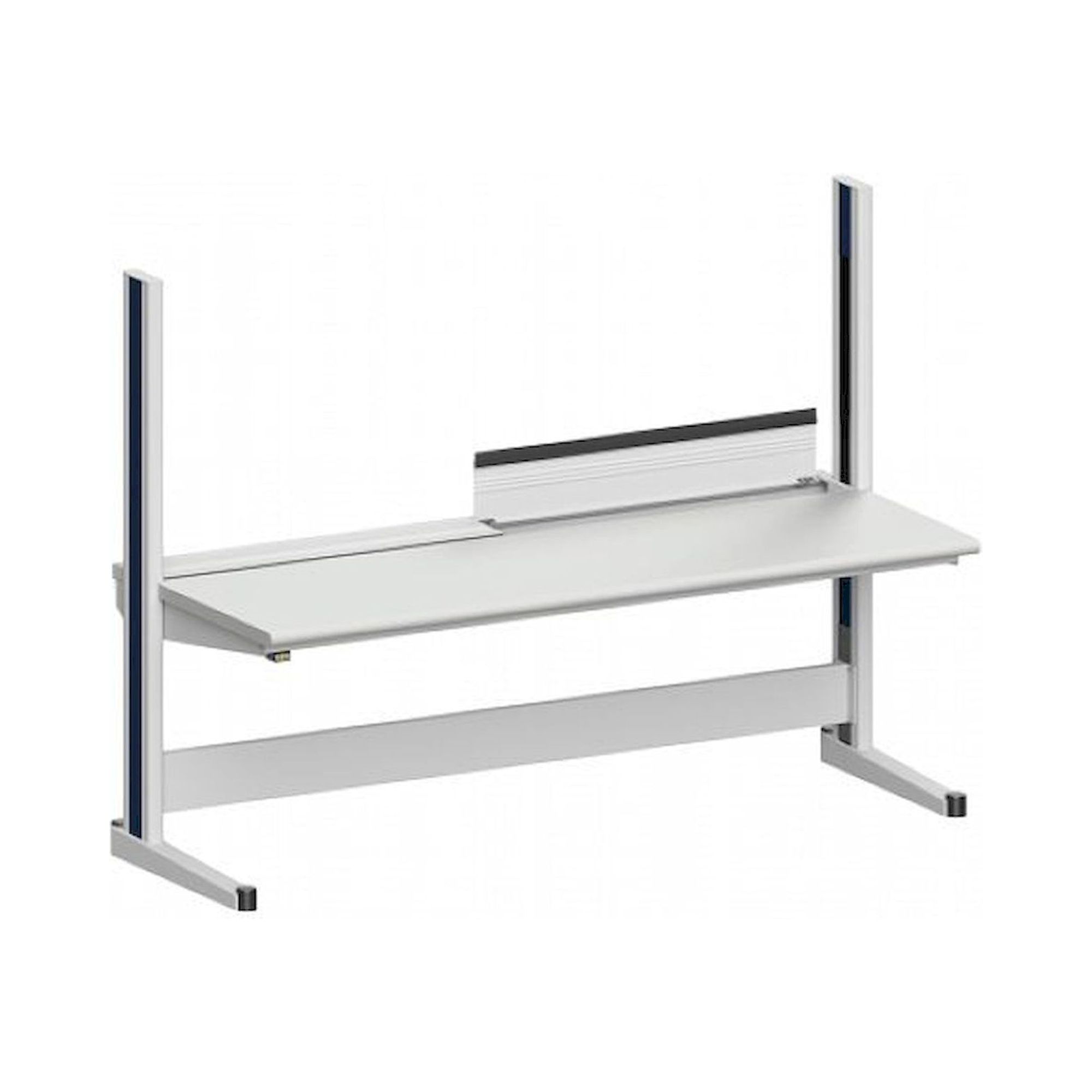 Karl 10.350.23. ESD-Arbeitstisch Quadro Grundelement inklusive Kabelwanne mit Klappe, 2135x880x1600 mm