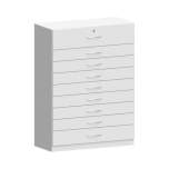 Karl 510.436.40. Beistellschrank 1000 Holzausführung mit 9 Schubladen, 1000x450x1352 mm