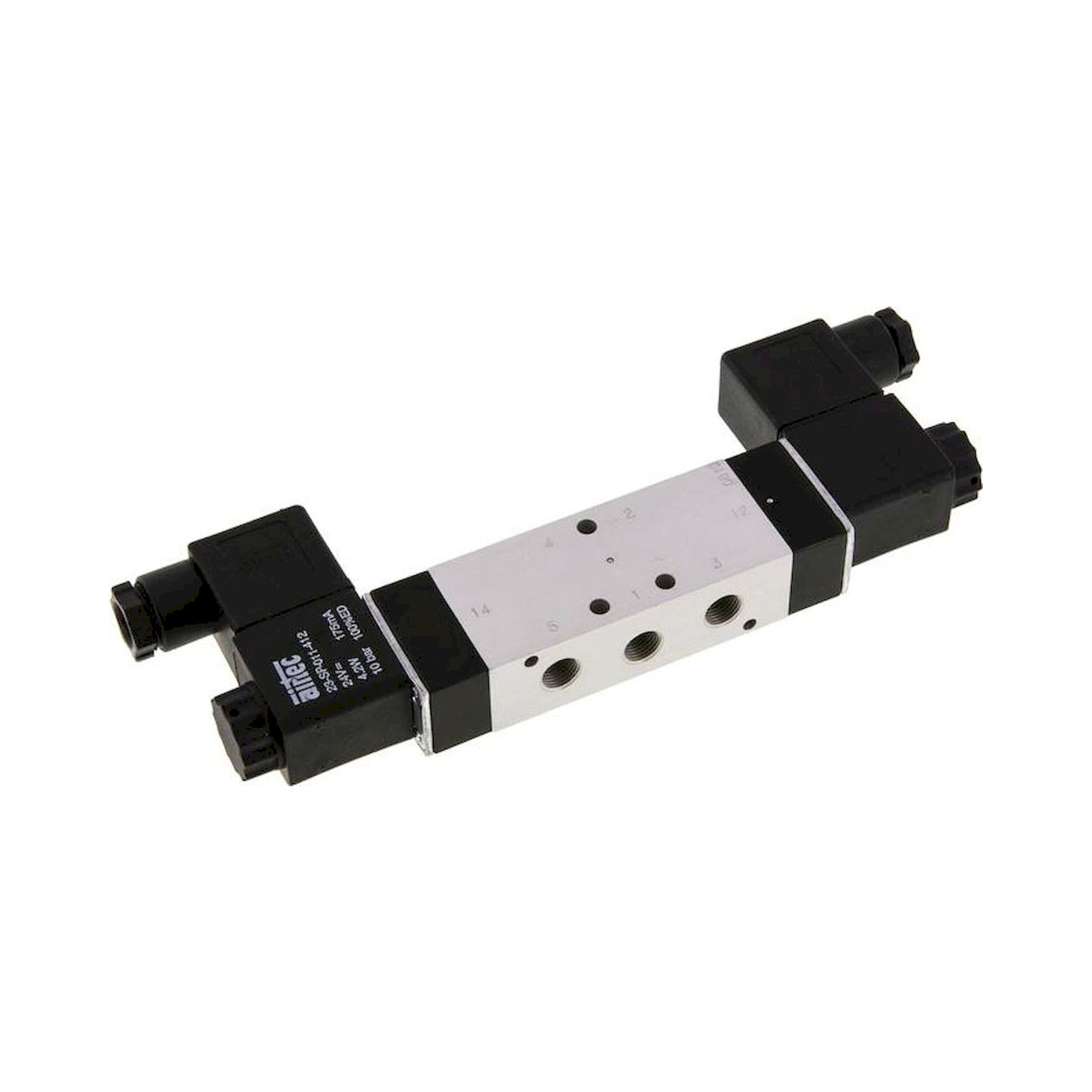 Airtec KM 09530HN 230V. 5/3-Wege Magnetventil, G 1/8", Mittelstellung geschlossen, 230 V AC, Standard