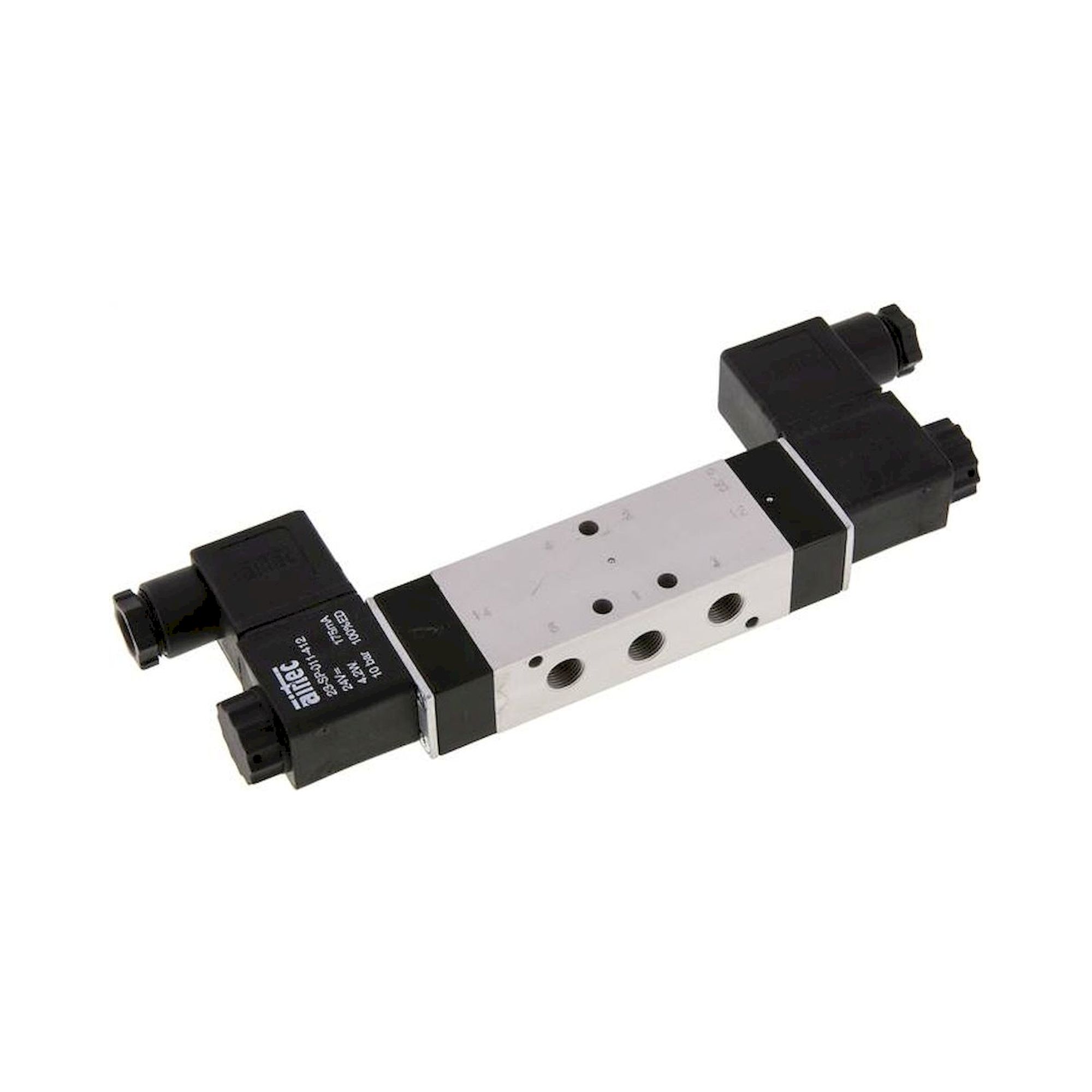 Airtec KM 09533HN 115V. 5/3-Wege Magnetventil, G 1/8", Mittelstellung entlüftet, 115 V AC, Standard