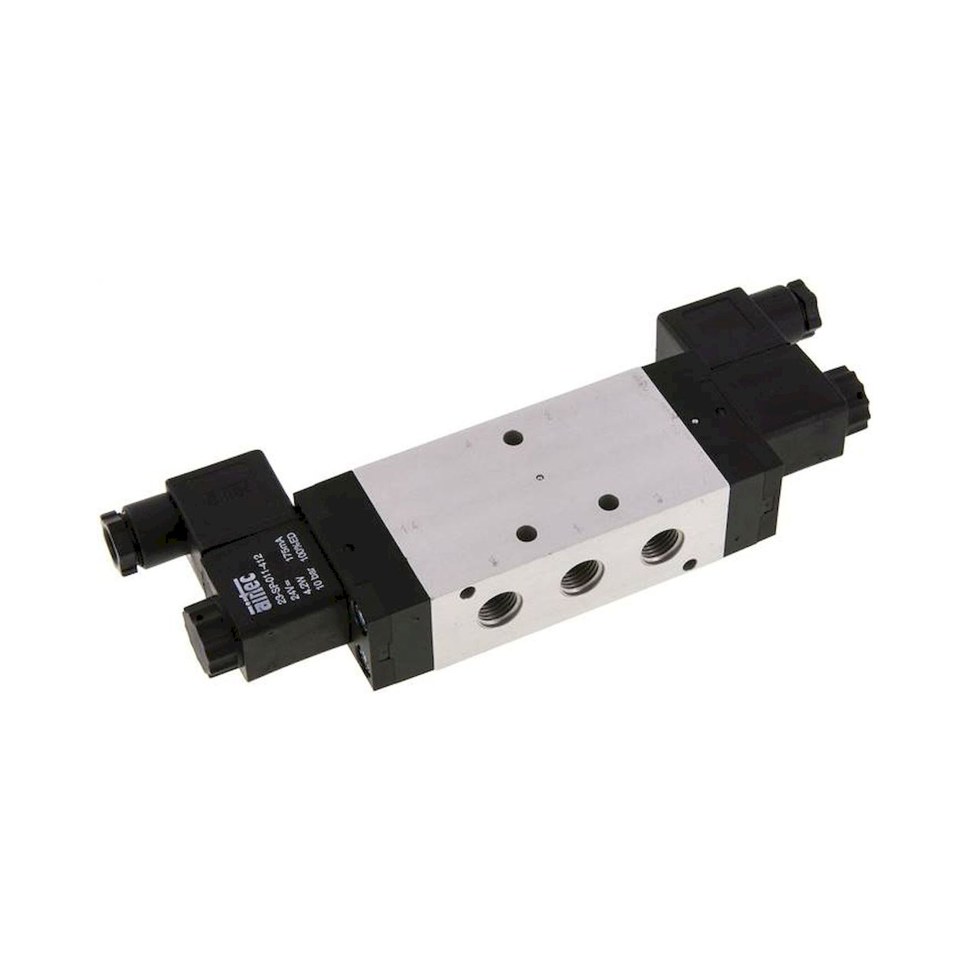 Airtec KM 10533HN 12V=. 5/3-Wege Magnetventil, G 1/4", Mittelstellung entlüftet, 12 V DC, Standard