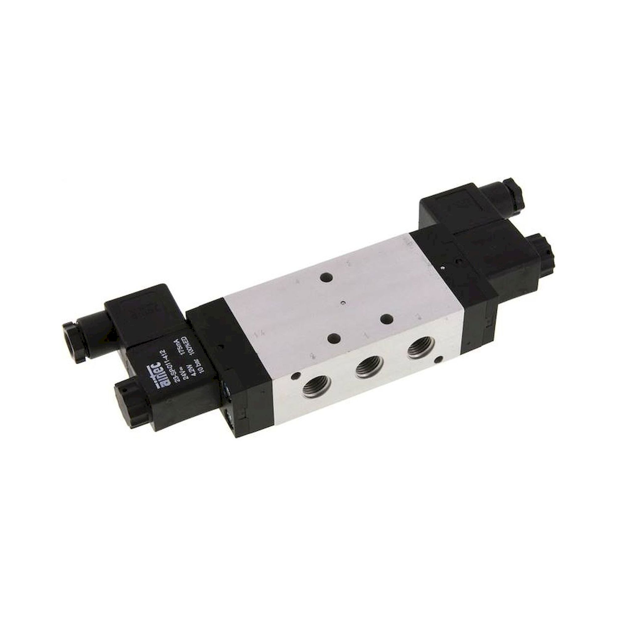 Airtec KM 10533HN 230V. 5/3-Wege Magnetventil, G 1/4", Mittelstellung entlüftet, 230 V AC, Standard