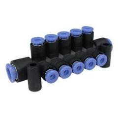 SMC KM11-04-08-10. KM11, One-touch Fittings Manifold Series - Port A One-touch Fitting, Port B One-touch Fitting