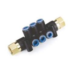 SMC KM12-04-02-10. KM12, One-touch Fittings Manifold Series - Port A One-touch Fitting, Port B Rc(PT) Female Thread