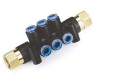 SMC KM12-06-02-10. KM12, One-touch Fittings Manifold Series - Port A One-touch Fitting, Port B Rc(PT) Female Thread