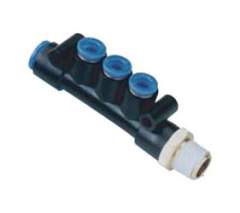 SMC KM14-04-06-01S-3. KM14, One-touch Fittings Manifold Series - Port A One-touch Fitting, Port B Rc(PT) Male Thread