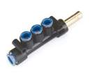 SMC KM15-04-06-3. KM15, One-touch Fittings Manifold Series - Port A One-touch Fitting, Port B One-touch Fitting Plug-in