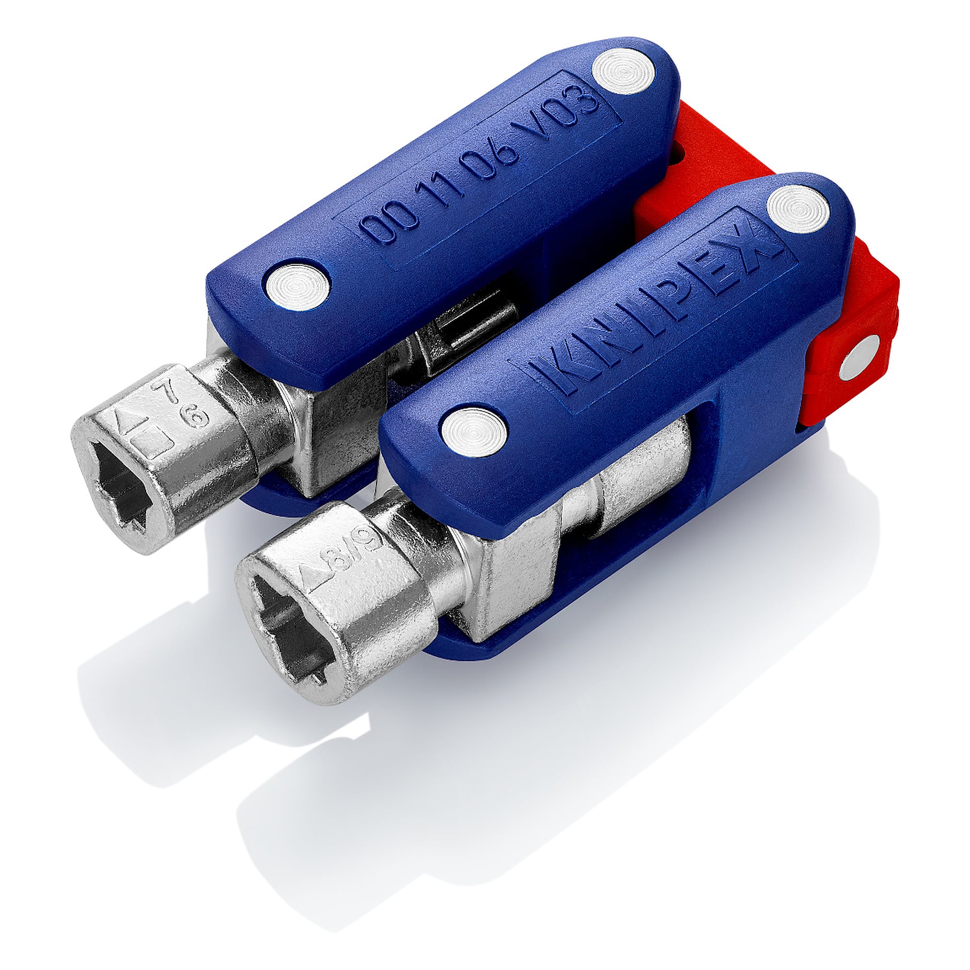 Foldable control cabinet key Double-Joint for 3 locking systems, 62 mm