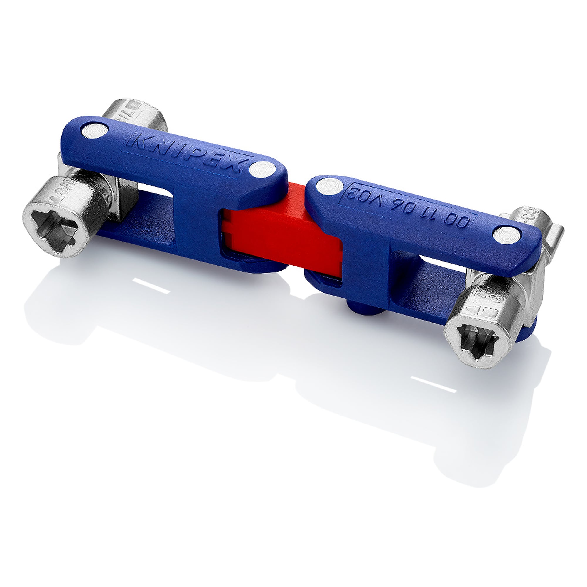 Foldable control cabinet key Double-Joint for 3 locking systems, 62 mm
