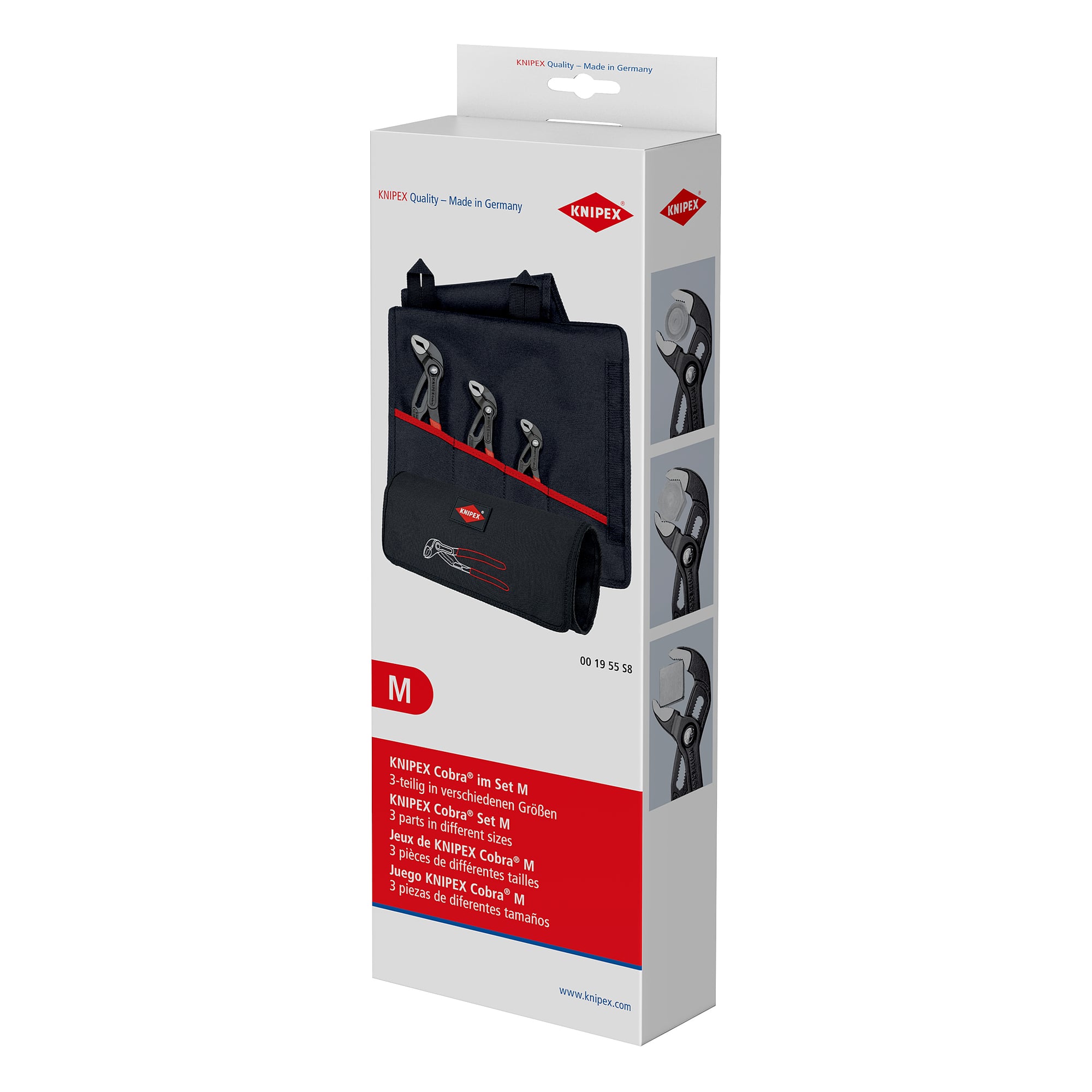 Jeu Cobra® 3 pièces, pinces multiprises 125, 180 et 250 mm en trousse
