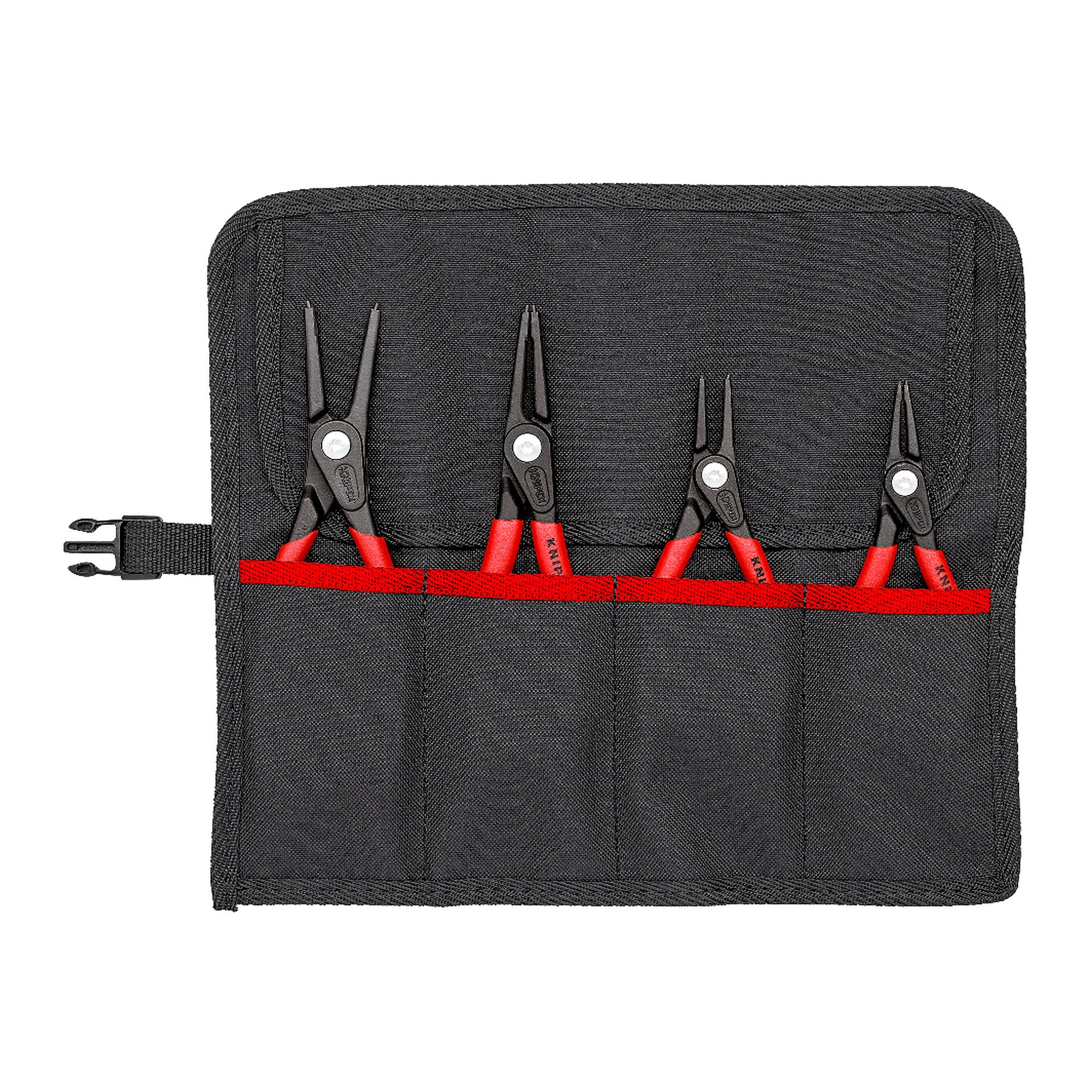 Jeu de pinces pour circlips 4 pièces de précision pour exigences élevées, trousse 315 x 275 mm