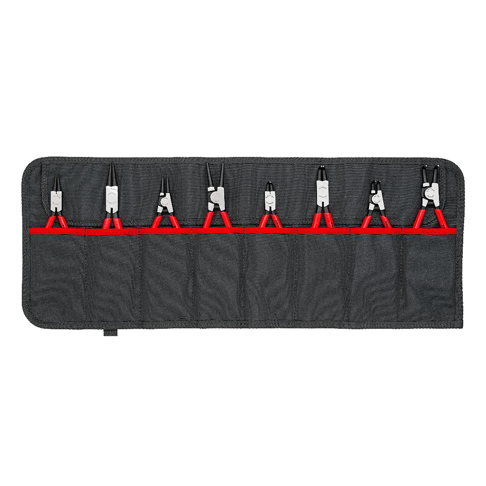 Jeu de pinces pour circlips 8 pièces, circlips intérieurs et extérieurs, trousse 610 x 240 mm