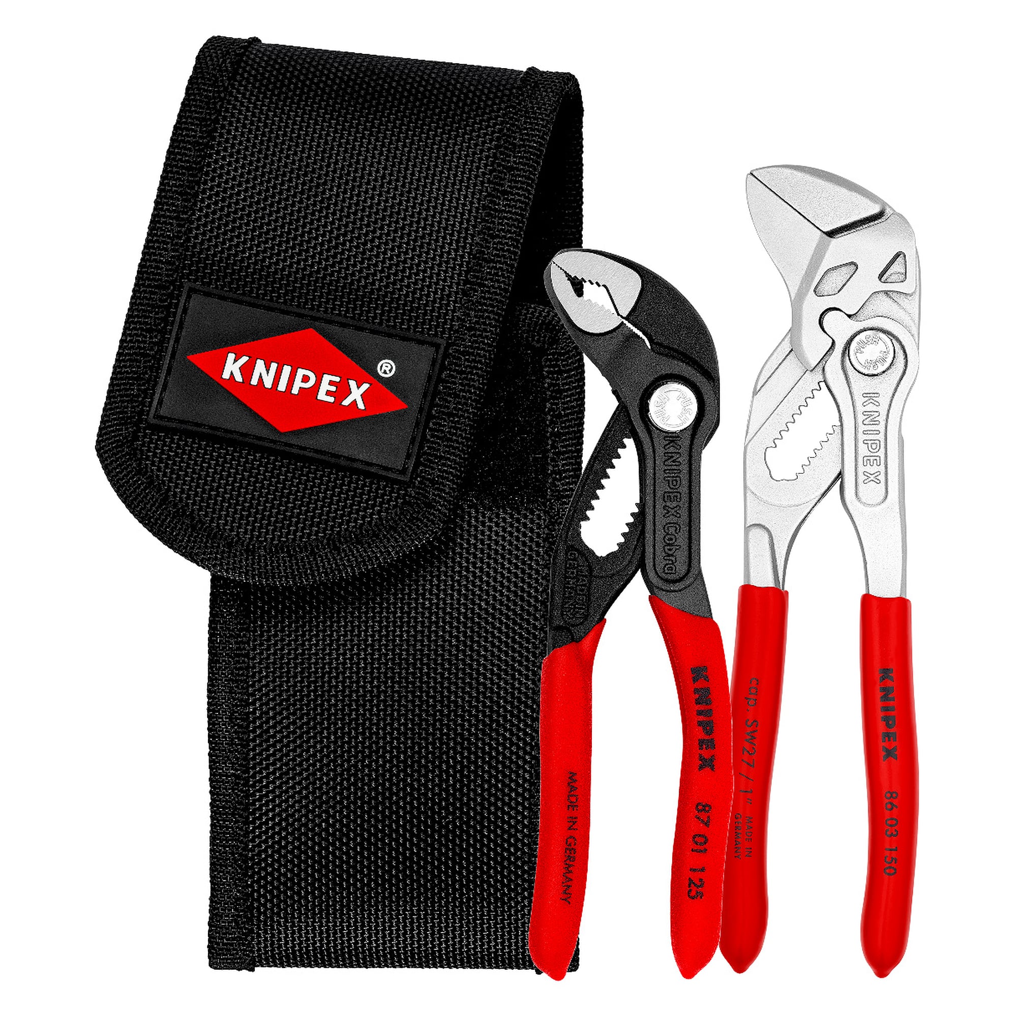 Jeu de mini-pinces 2 pièces en pochette de ceinture avec 86 03 150 et 87 01 125, 160 mm