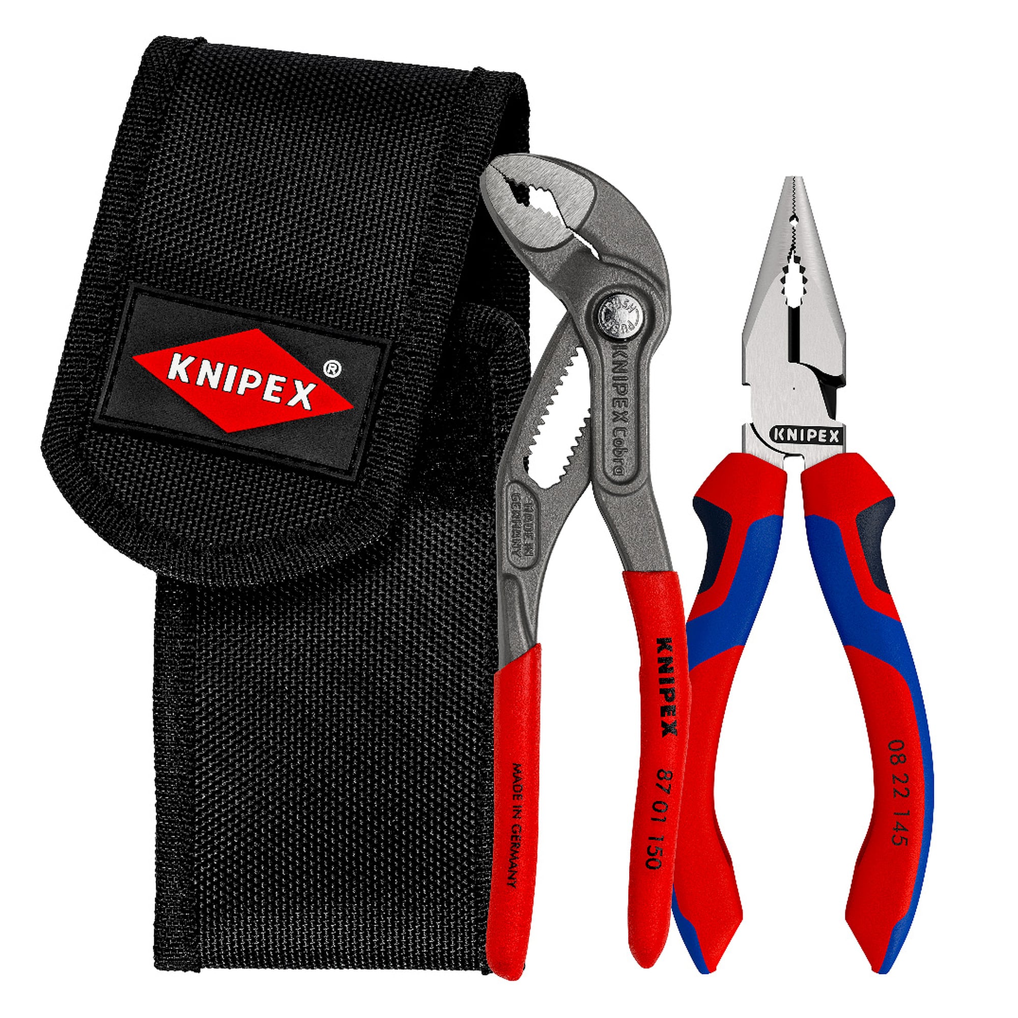 Jeu de mini-pinces 2 pièces, Mini Cobra et pince universelle en pochette, 160 mm
