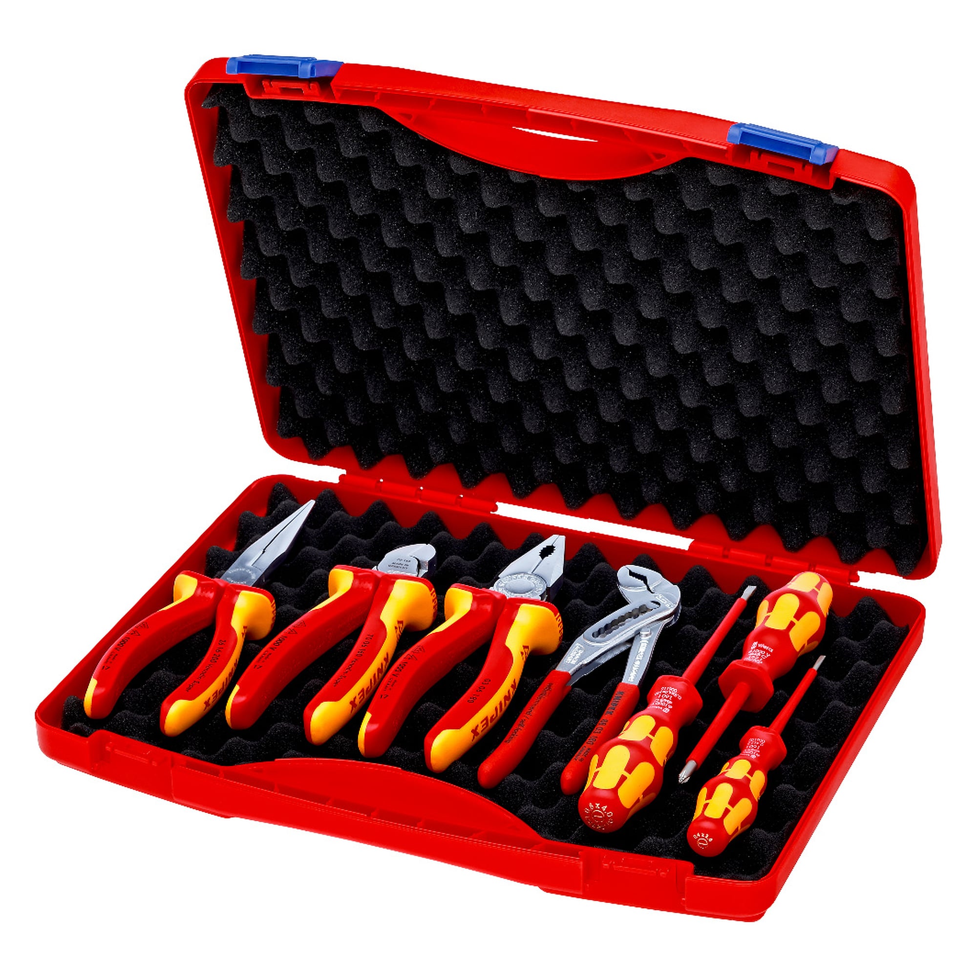 Werkzeug-Box RED Elektro Set 2, 7-teilig, Zangen und Schraubendreher VDE-geprüft