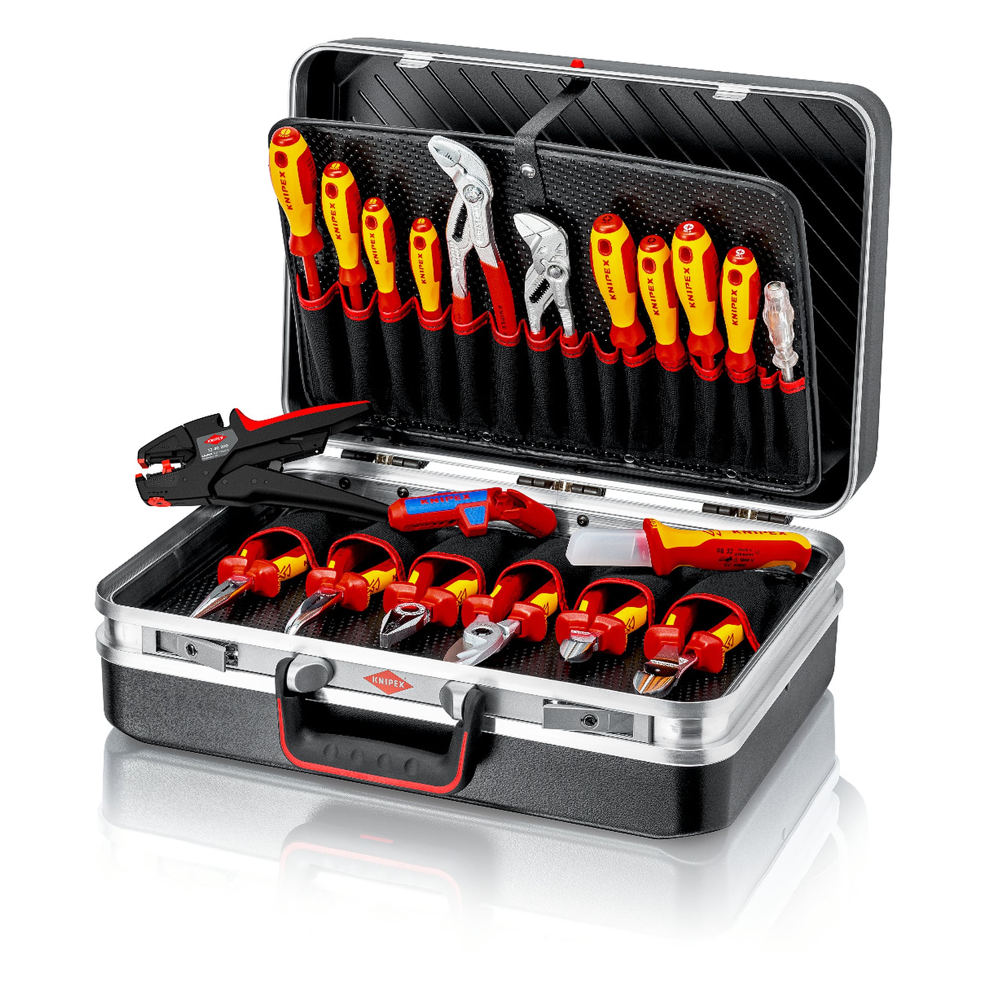 Mallette à outils "Vision24" Électro, 20 pièces, 21 emplacements, 24 litres, charge 20 kg