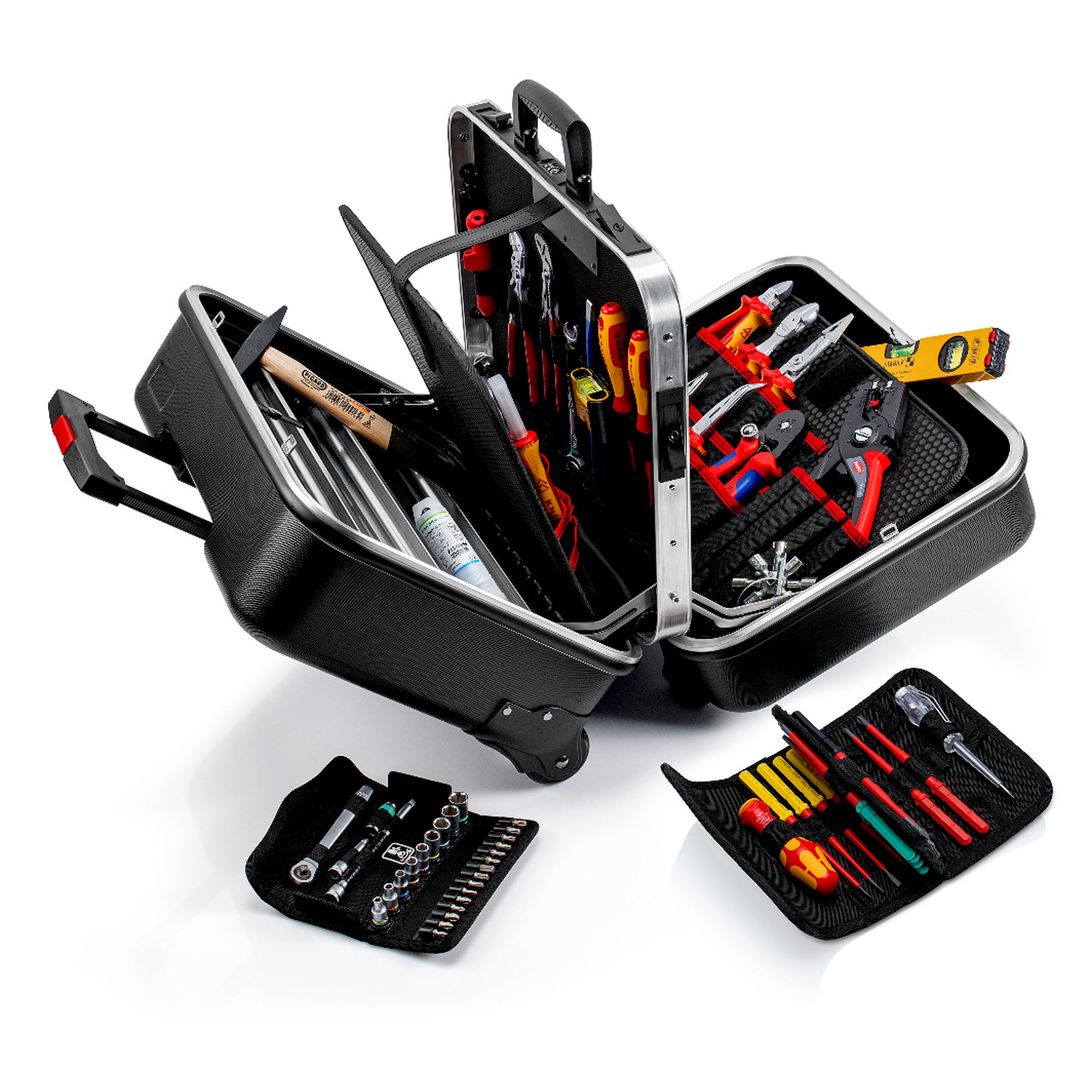 Mallette à outils BIG Twin Move Électro, 66 pièces, 14 outils KNIPEX, roulettes et poignée télescopique