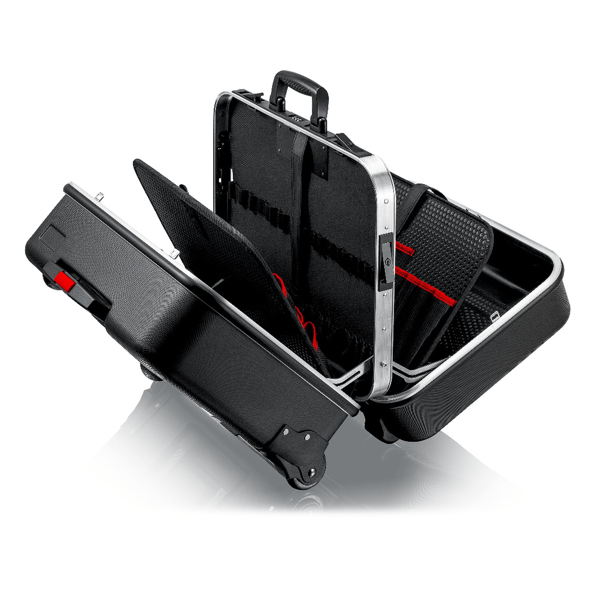 Mallette à outils BIG Twin Move vide, 38 litres, 95 compartiments, roulettes et poignée télescopique