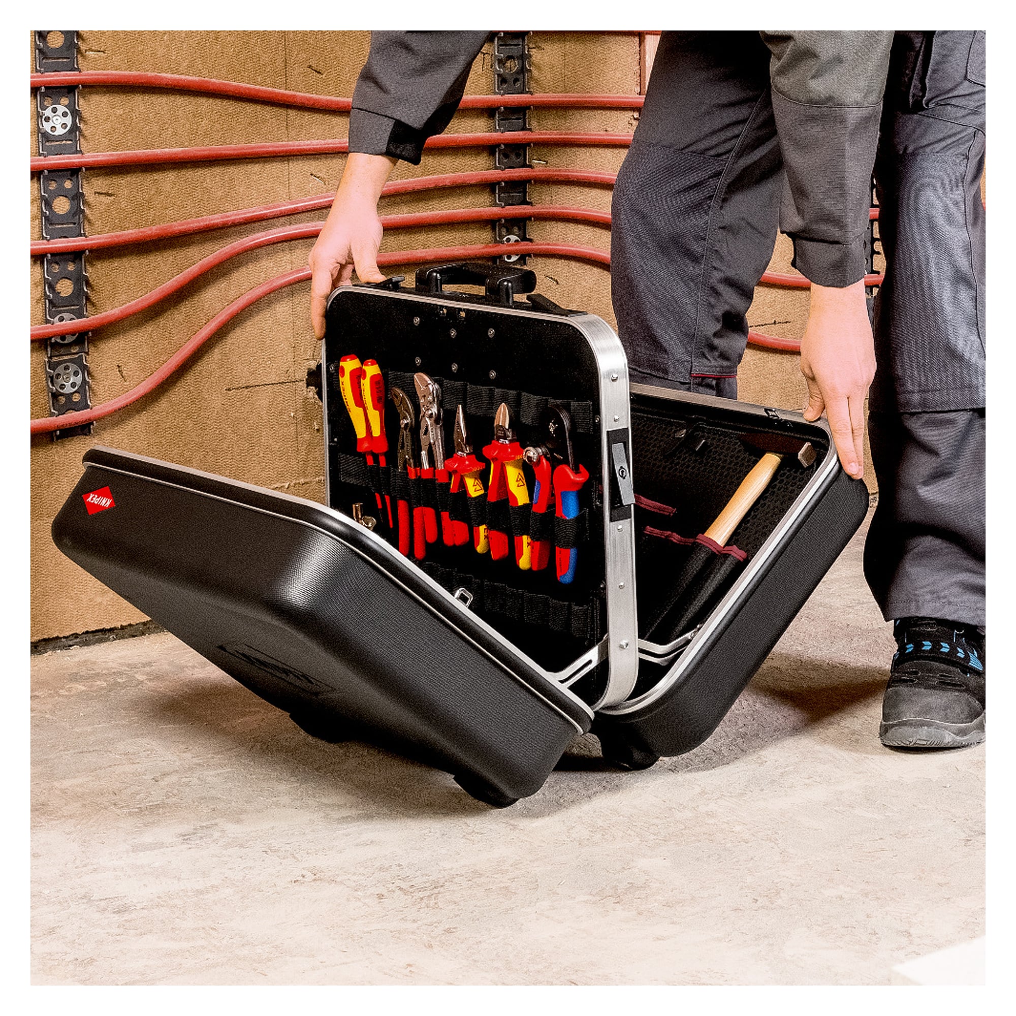 Tool case BIG Twin electric, 66 pieces, 14 KNIPEX tools, 38 litre volume
