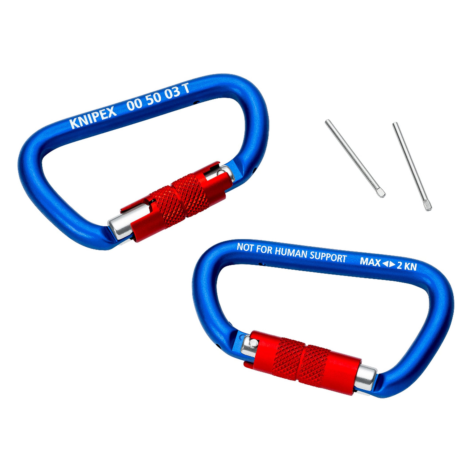 Mousqueton pour matériel en aluminium, verrouillage à vis, 2 kN, 82 mm