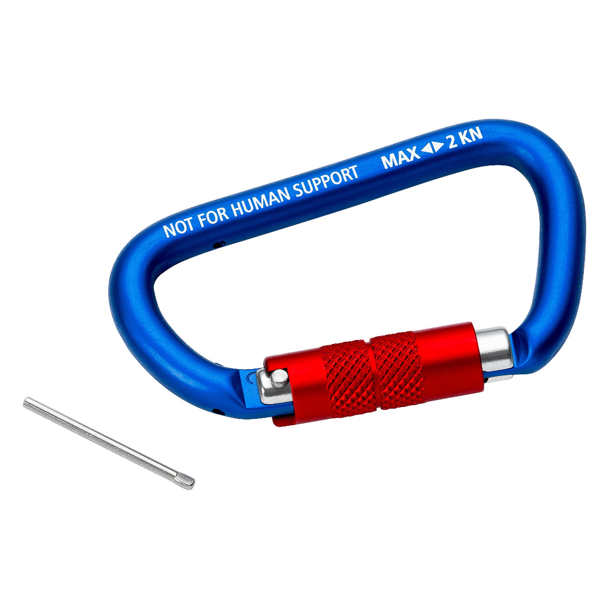 Mousqueton pour matériel en aluminium, verrouillage à vis, 2 kN, 82 mm
