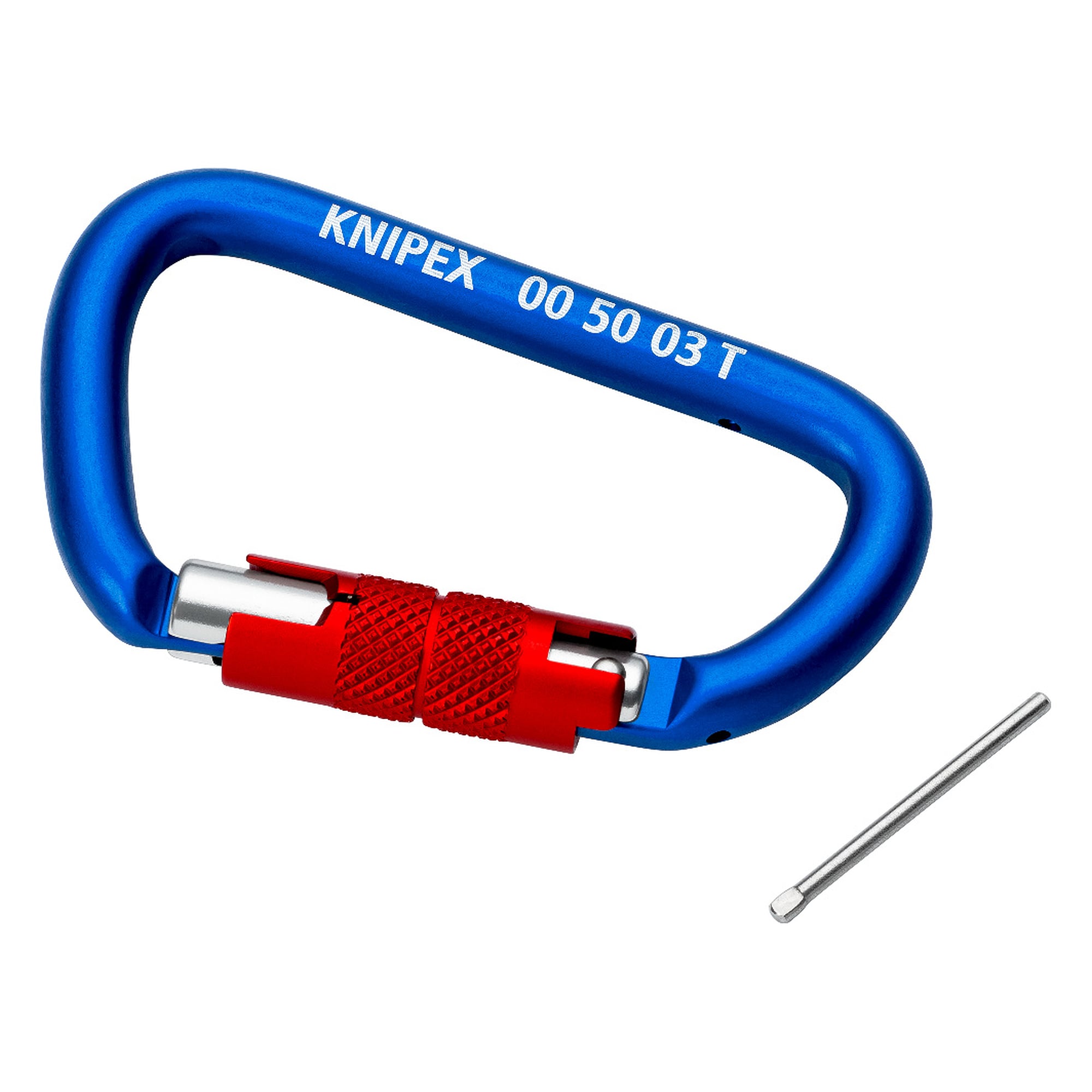 Mousqueton pour matériel en aluminium, verrouillage à vis, 2 kN, 82 mm
