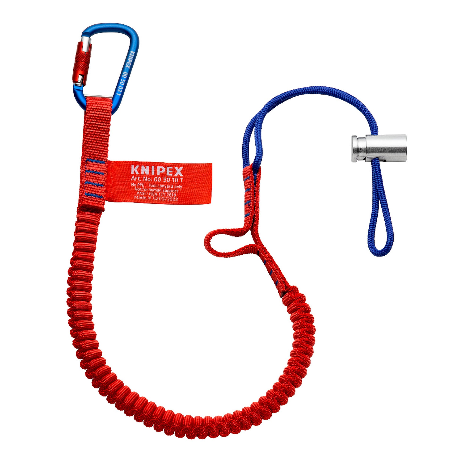 Longe avec mousqueton de matériel fixe pour outils jusqu'à 6 kg, environ 90 cm