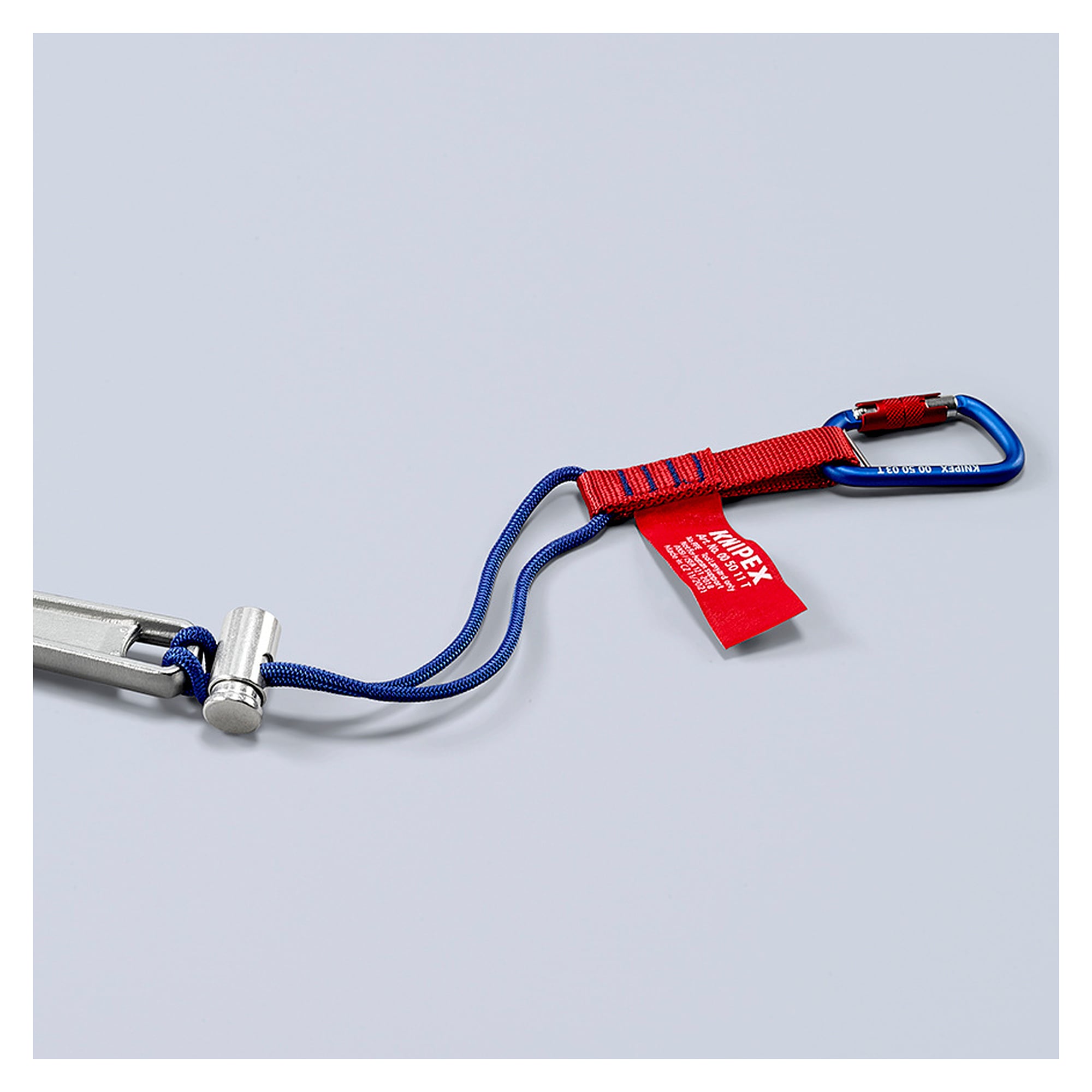 Adapterschlaufe mit fixiertem Materialkarabiner für Werkzeuge bis 6 kg, 186 mm
