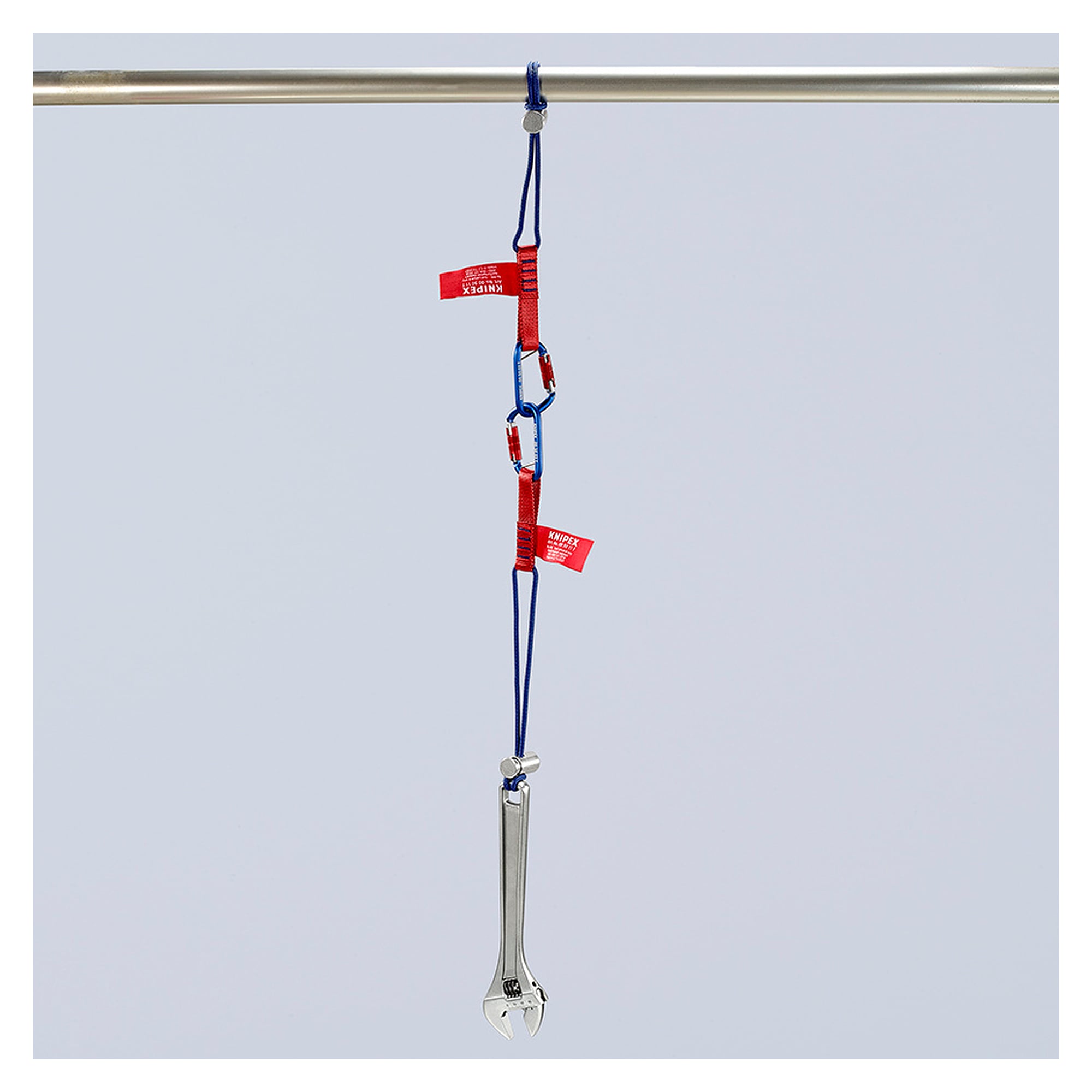 Adapterschlaufe mit fixiertem Materialkarabiner für Werkzeuge bis 6 kg, 186 mm