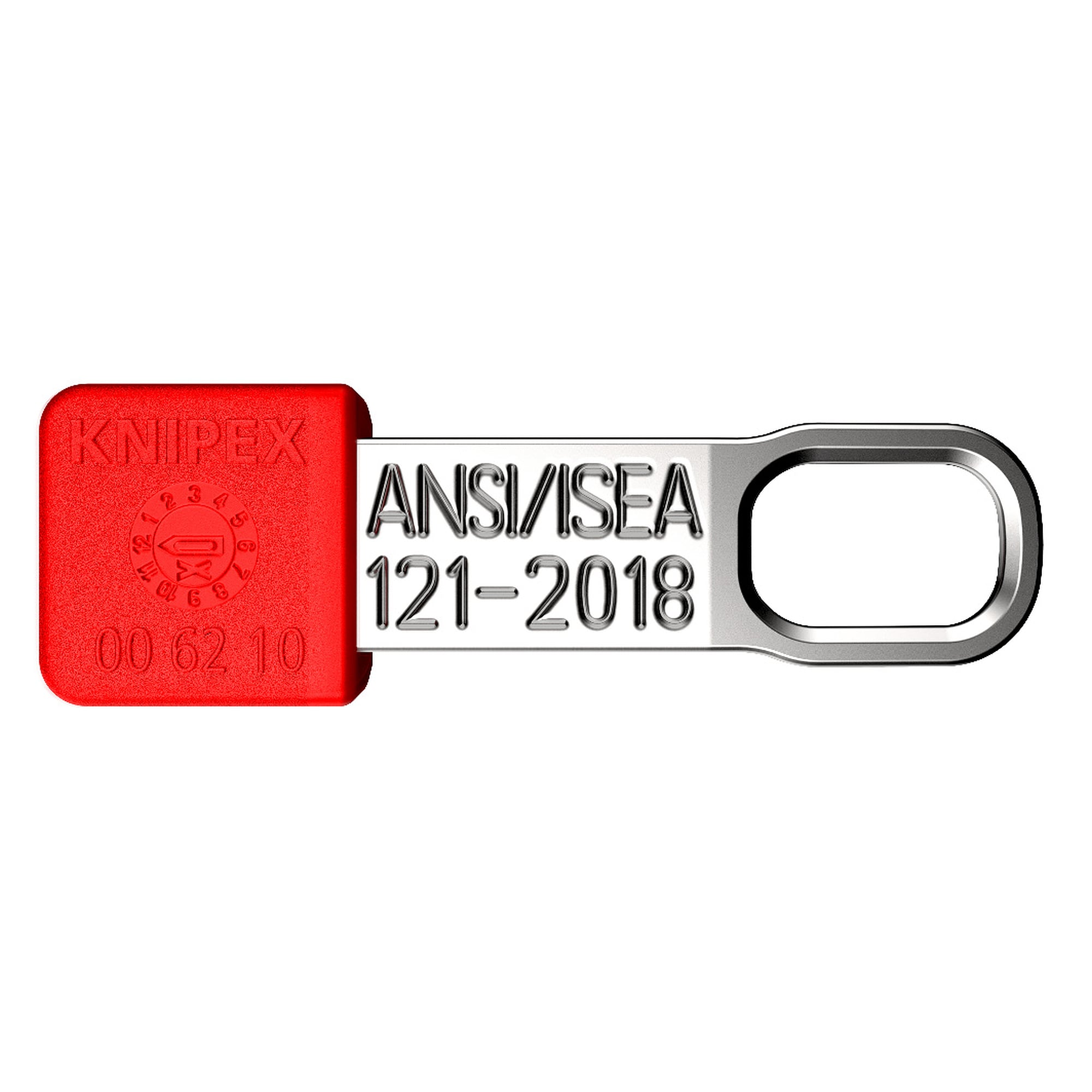TetheredTool Clips red, 10 pieces, for fall protection on tools with KNIPEXtend, class 30 mm