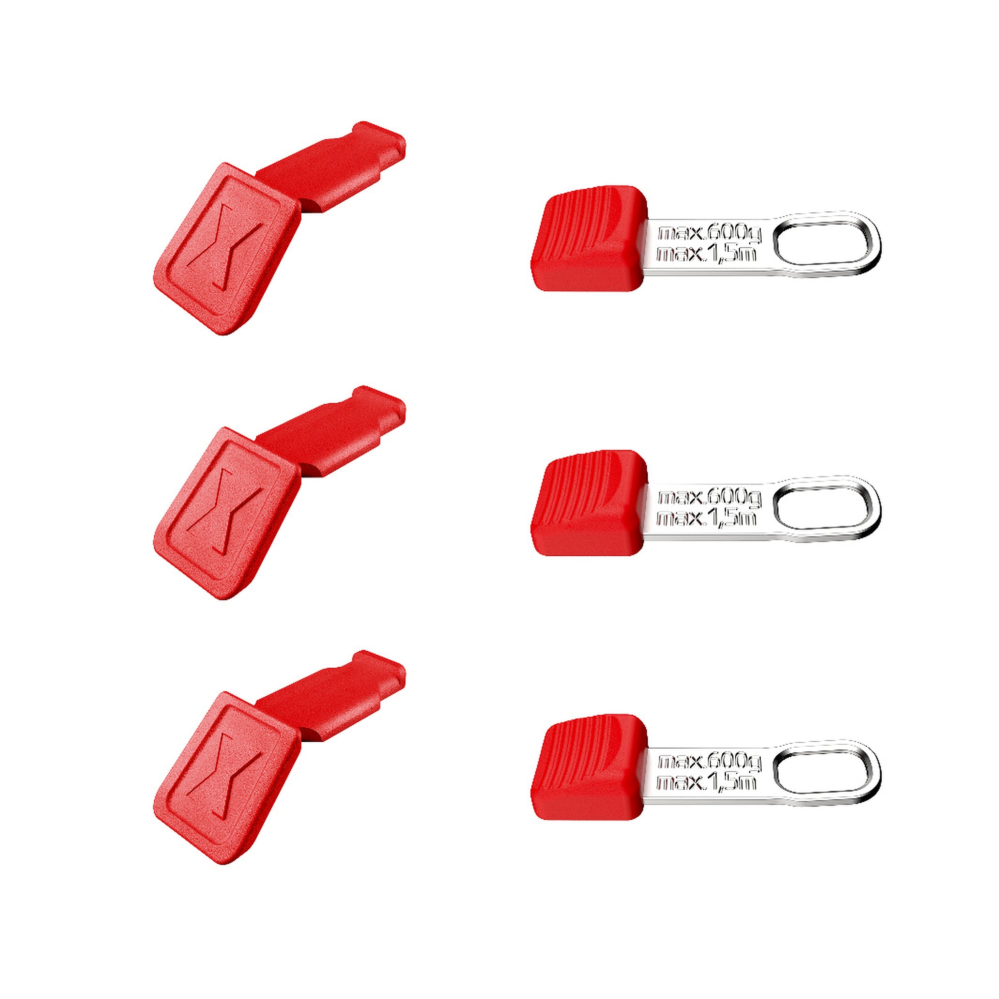 Clips TetheredTool et clips ColorCode rouges, 3 de chaque, pour outils avec KNIPEXtend