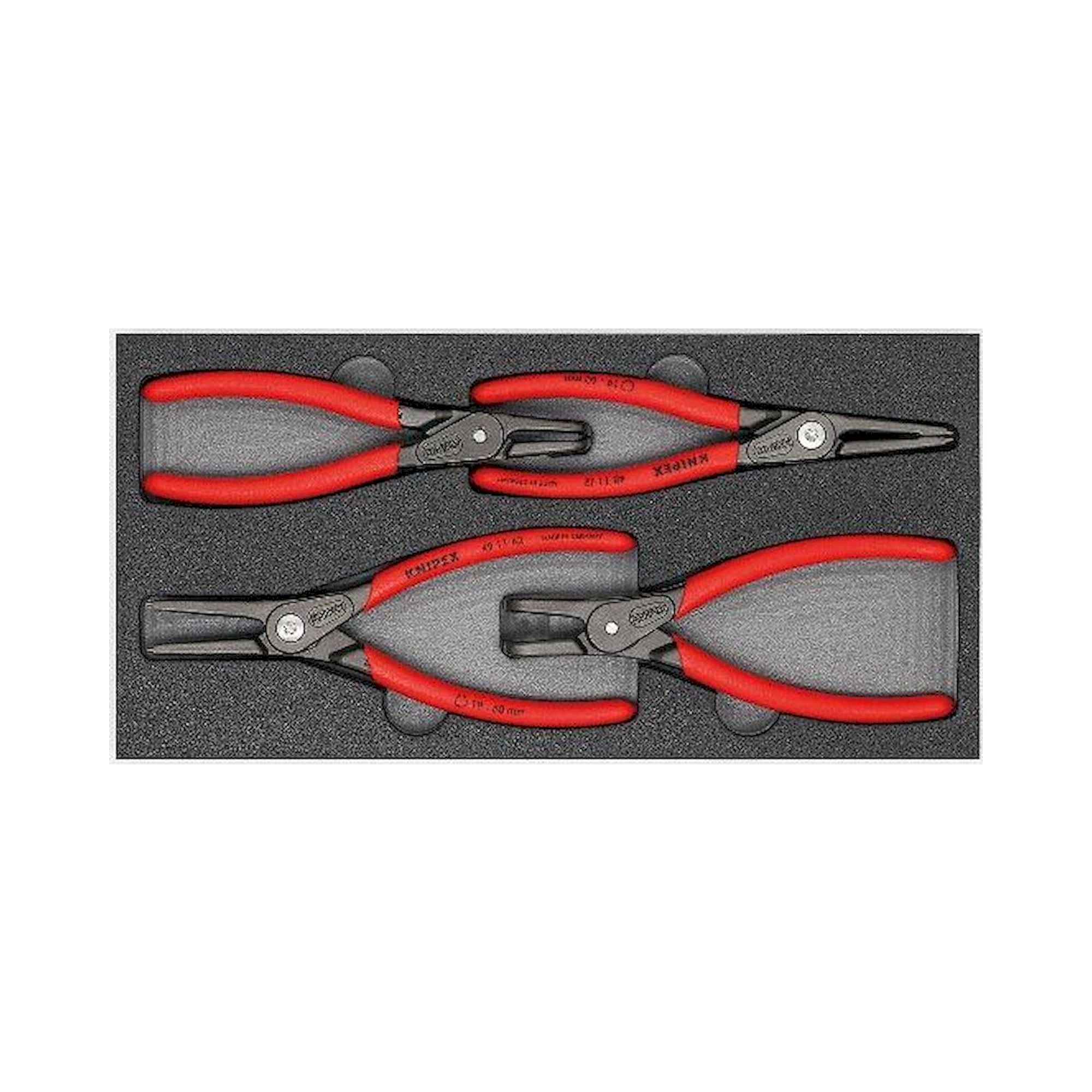 Knipex 00 20 01 V09. Zangen-Set "SRZ 3" in Schaumstoffeinlage, 4-teilig