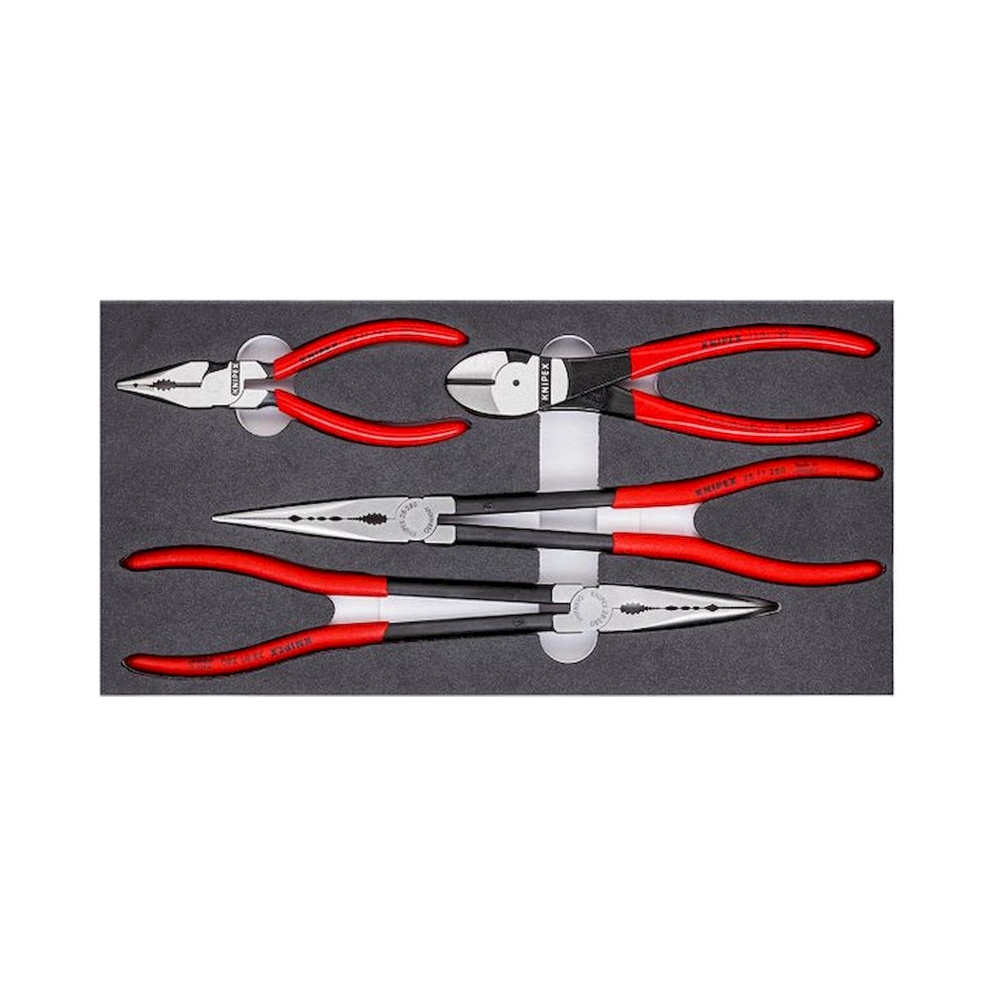 Knipex 00 20 01 V16. Zangen-Set "KFZ" in Schaumstoffeinlage, 4-teilig